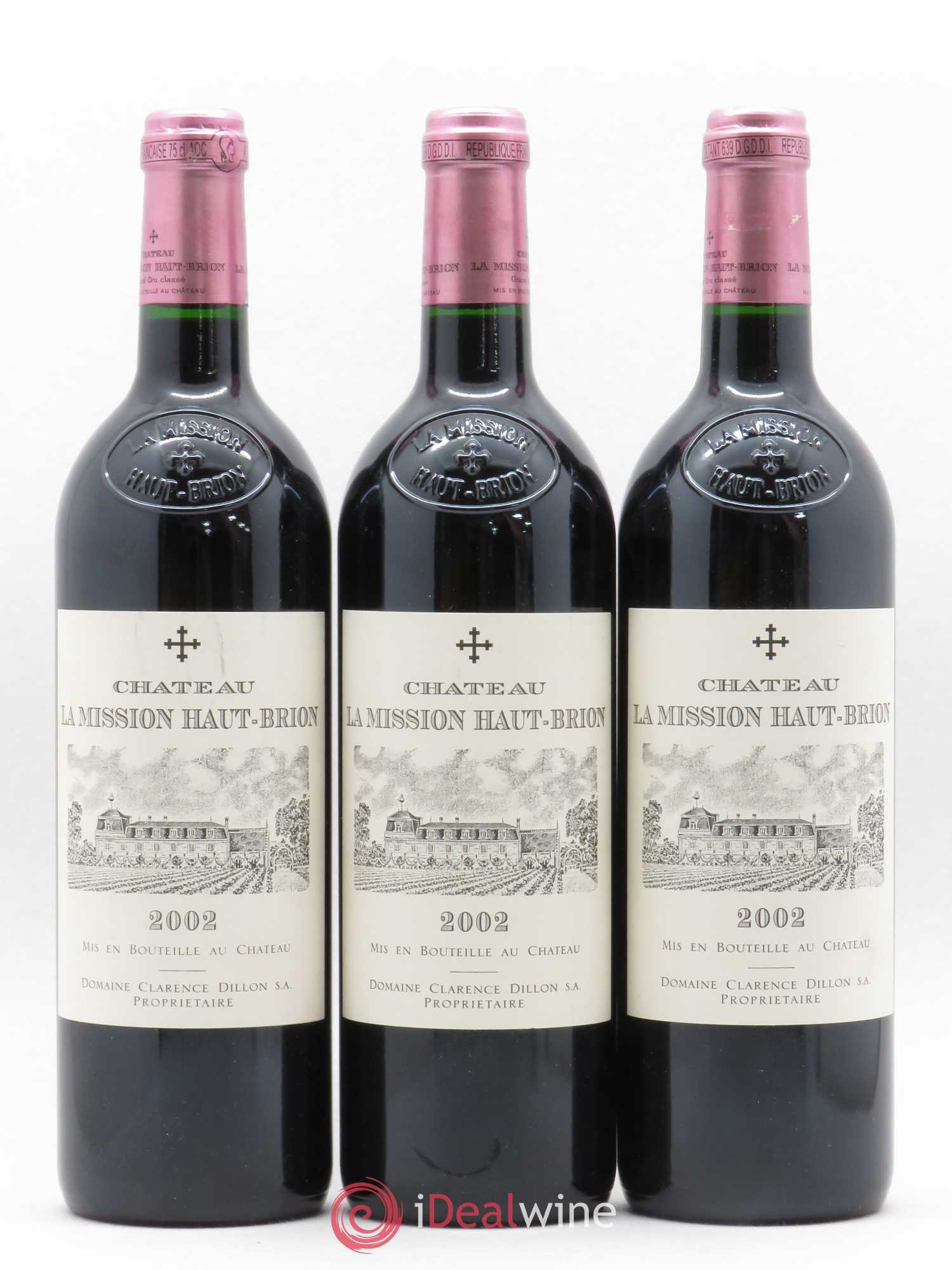 Château la Mission Haut-Brion Cru Classé de Graves 2002 - Lot de 3 bouteilles - 0