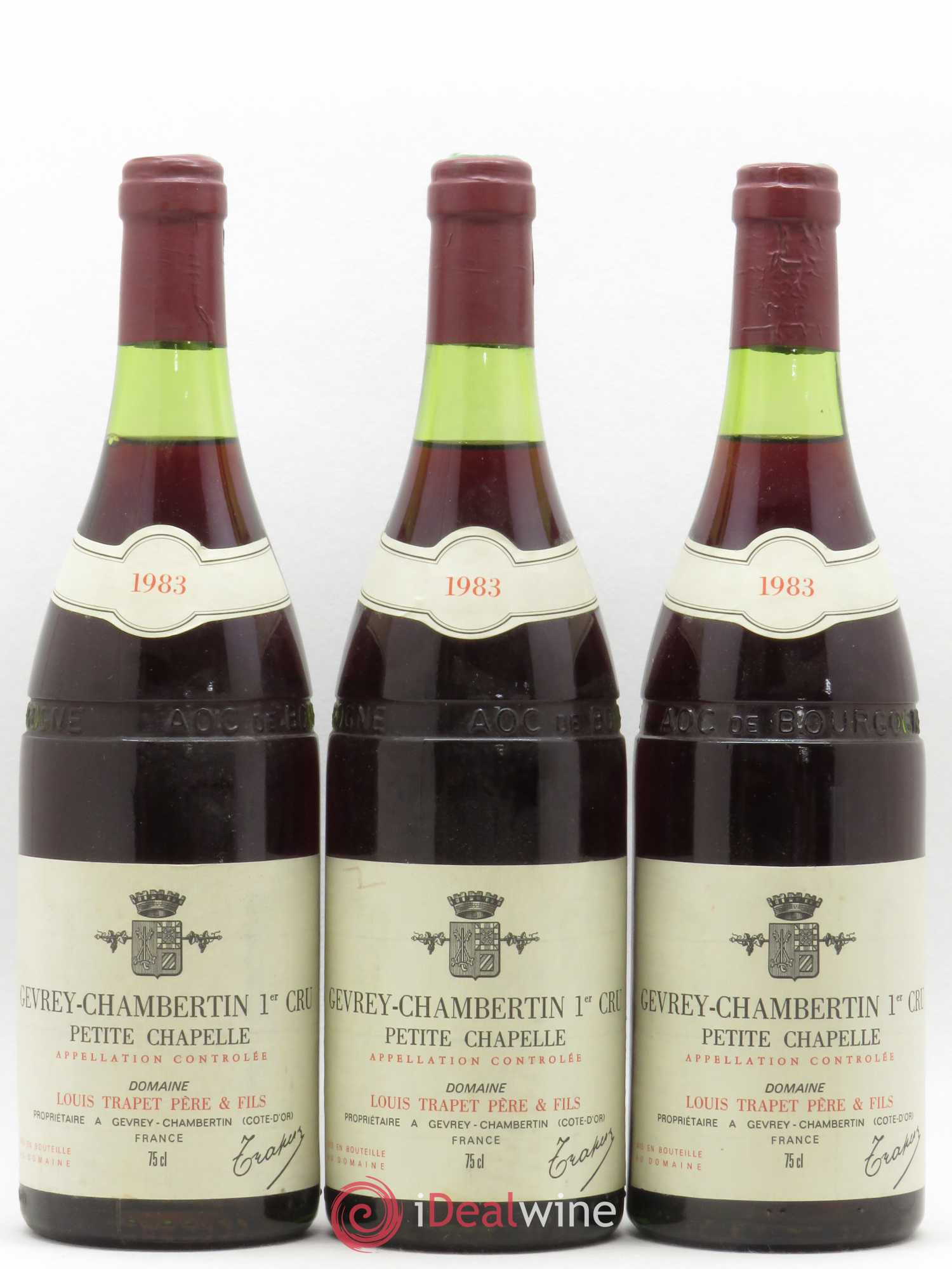 Gevrey-Chambertin 1er Cru Petite Chapelle Domaine Trapet 1983 - Lot de 3 bouteilles - 0