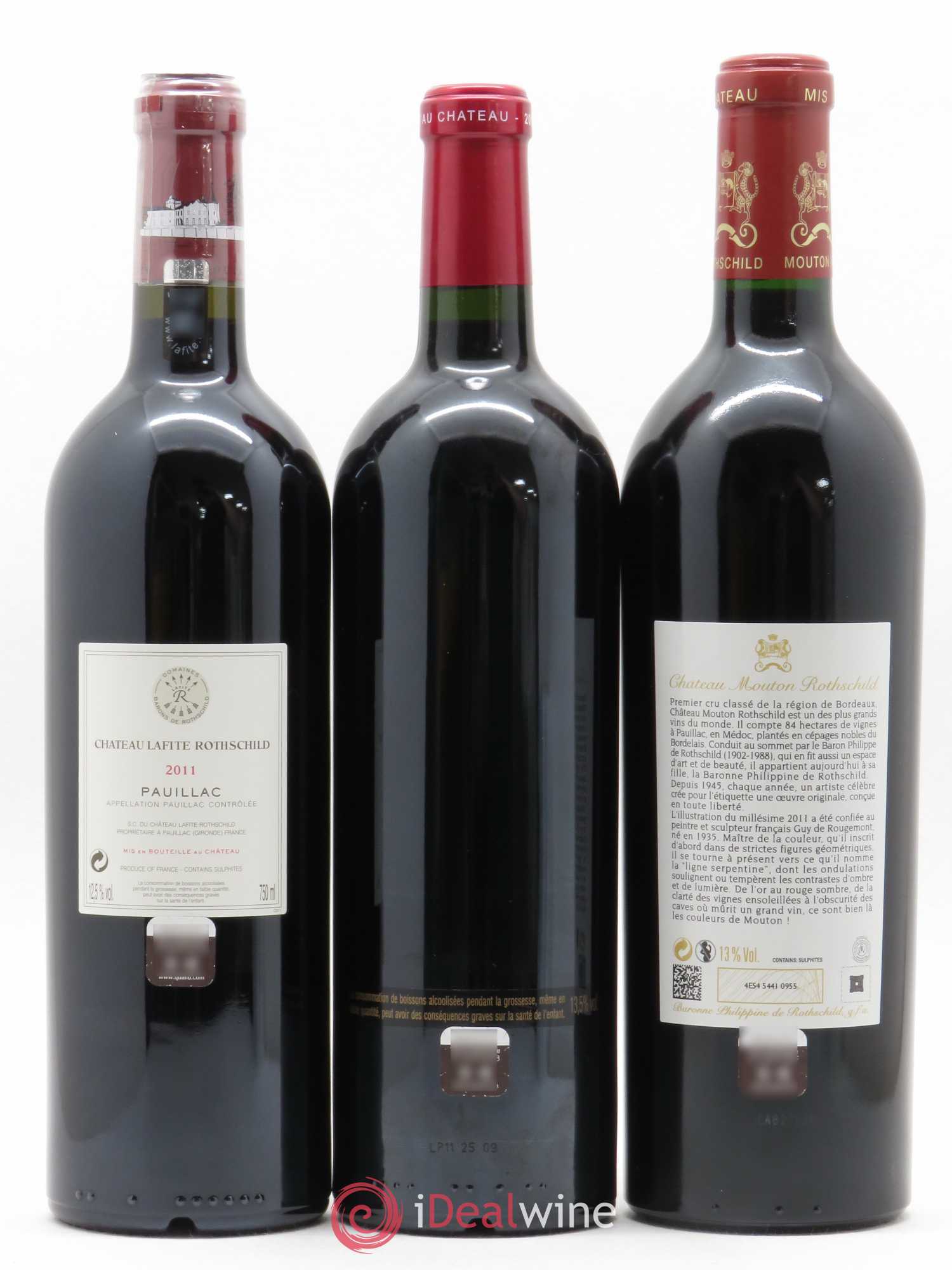 Caisse Collection Duclot 2011 Petrus, Lafite, Latour, Mouton Rothschild, Margaux, Haut Brion, Mission, Cheval Blanc et Yquem 2011 - Posten von 9 Flaschen - 6