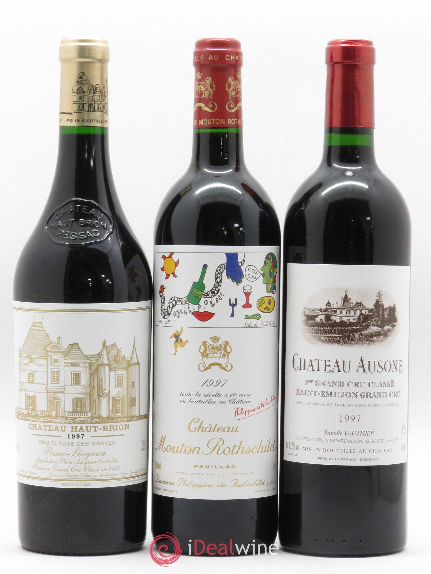 Caisse Collection Duclot Petrus, Lafite Rothschild, Latour, Mouton Rothschild, Margaux, Haut Brion, Mission, Cheval Blanc et Ausone 1997 - Lot de 9 bouteilles - 3