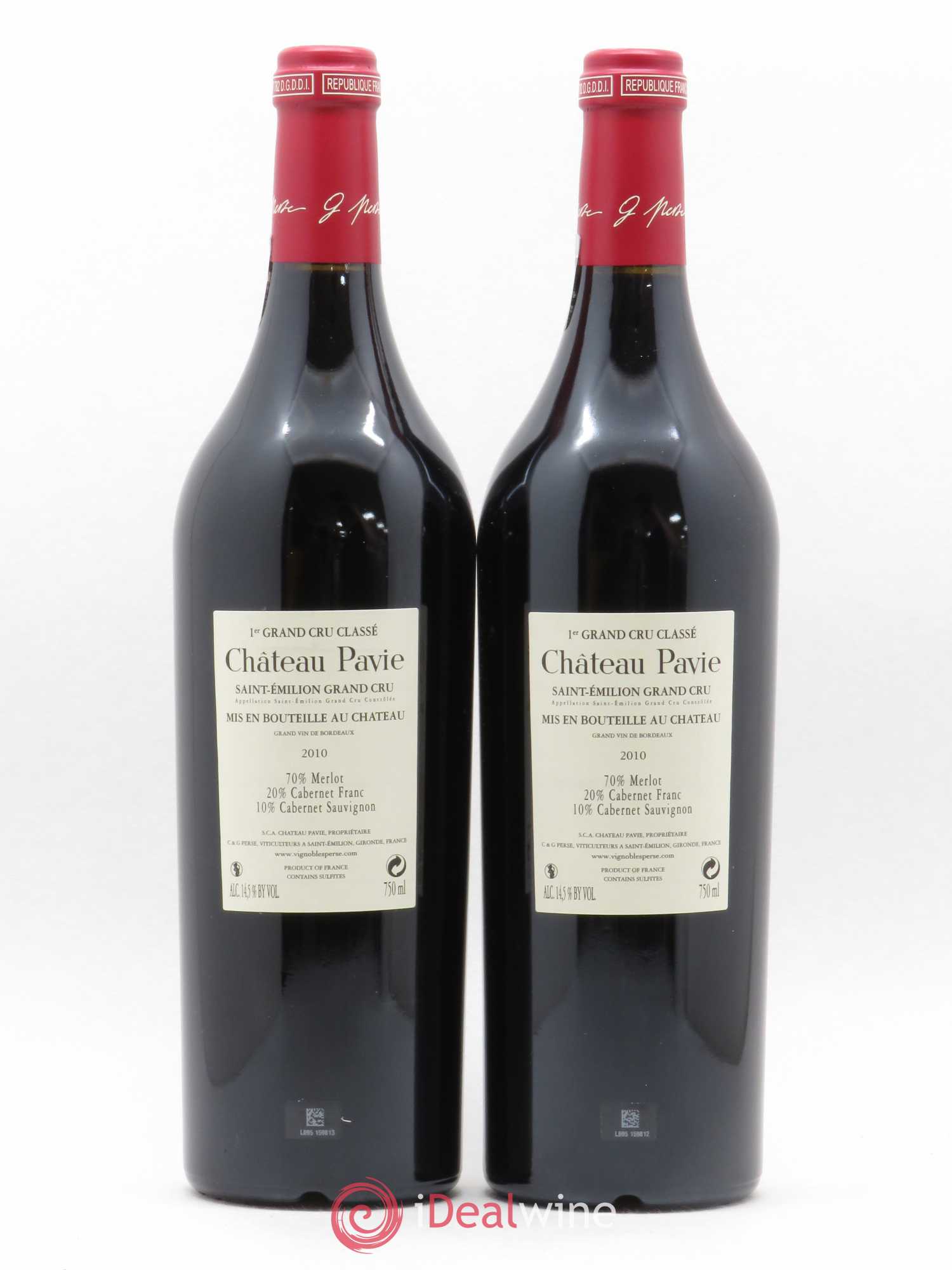 Château Pavie 1er Grand Cru Classé A 2010 - Lot de 2 bouteilles - 1