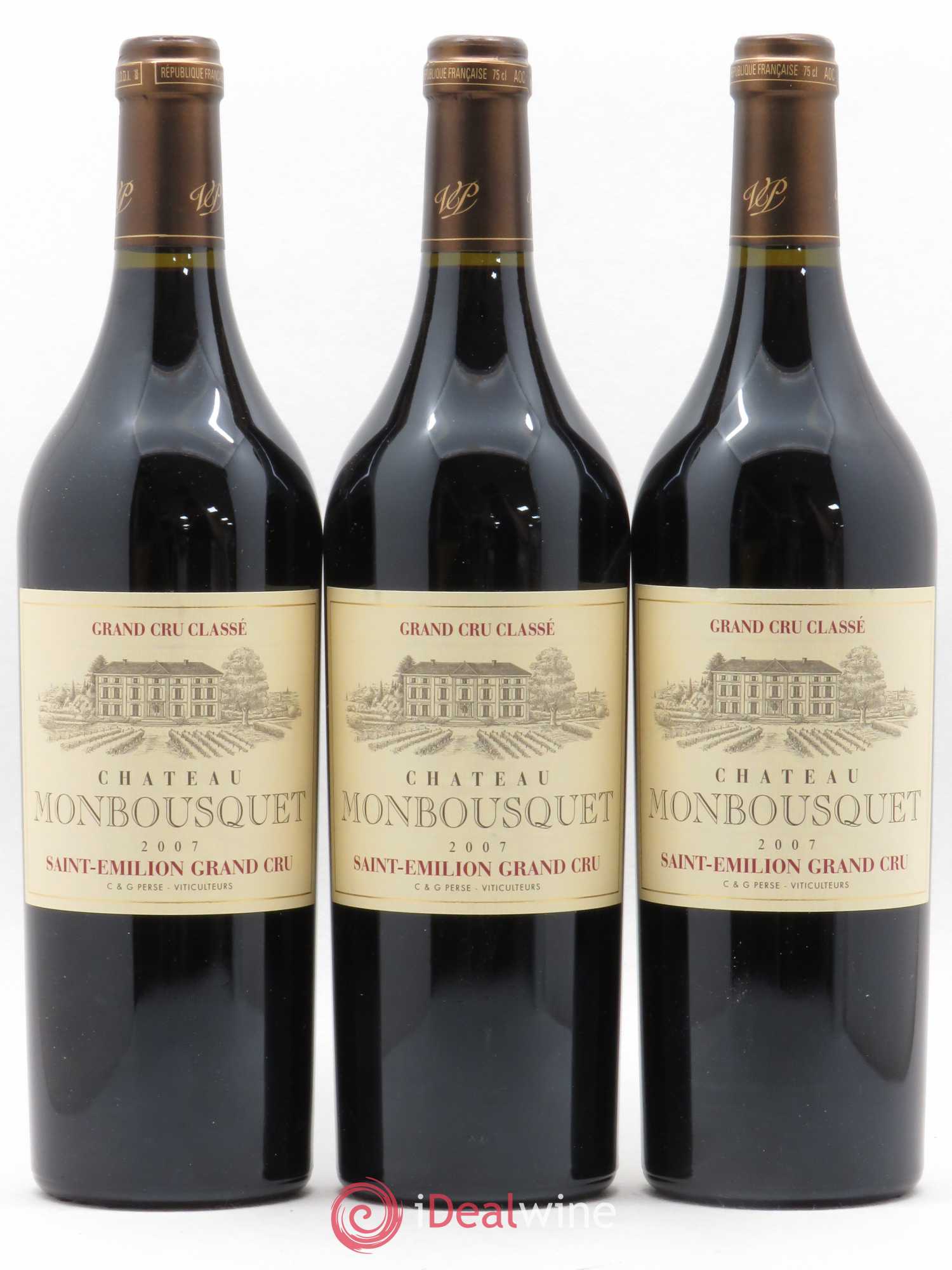 Château Monbousquet Grand Cru Classé 2007 - Lot de 3 bouteilles - 0