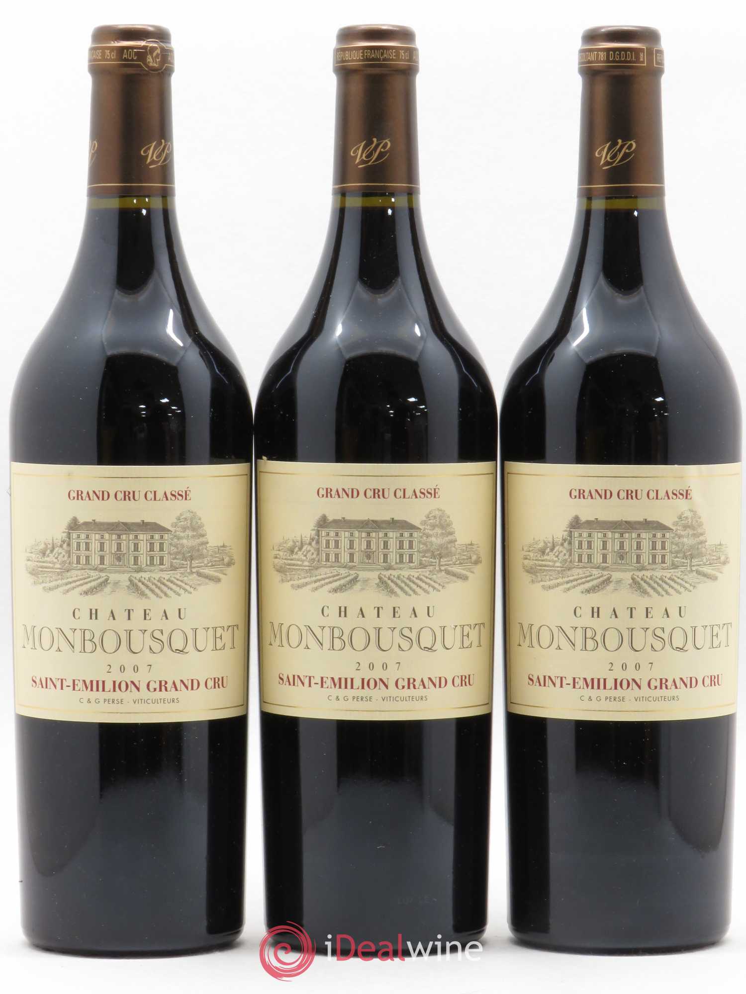 Château Monbousquet Grand Cru Classé 2007 - Lot de 3 bouteilles - 0
