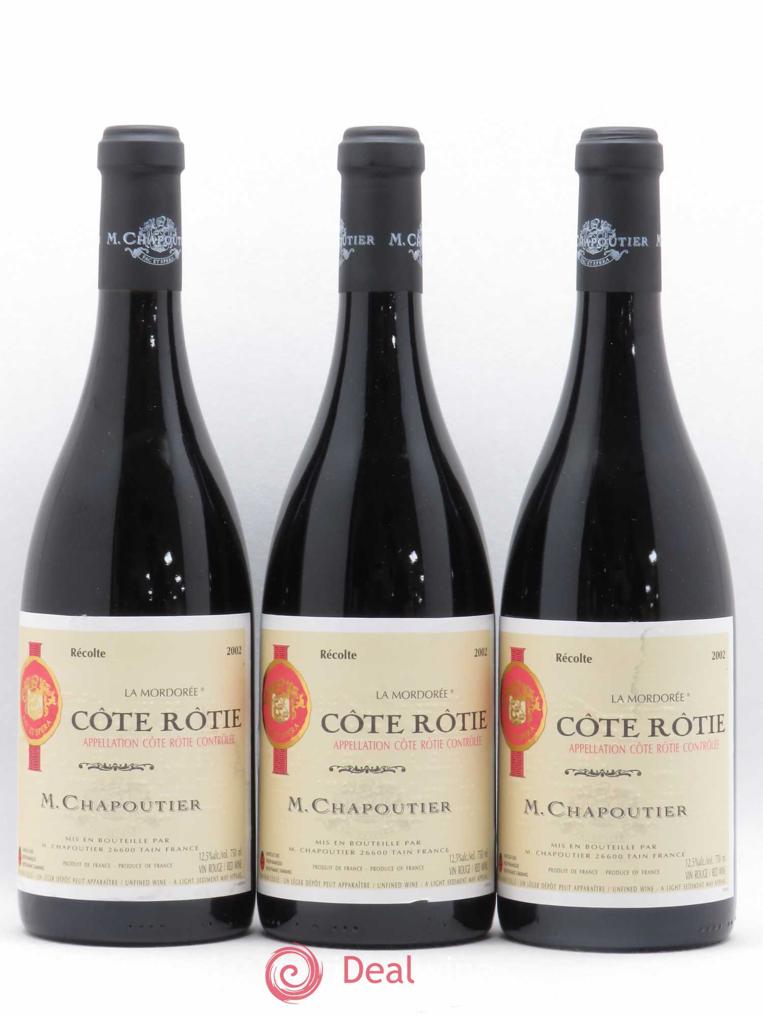 Côte-Rôtie La Mordorée Chapoutier 2002 - Lot de 3 bouteilles - 0