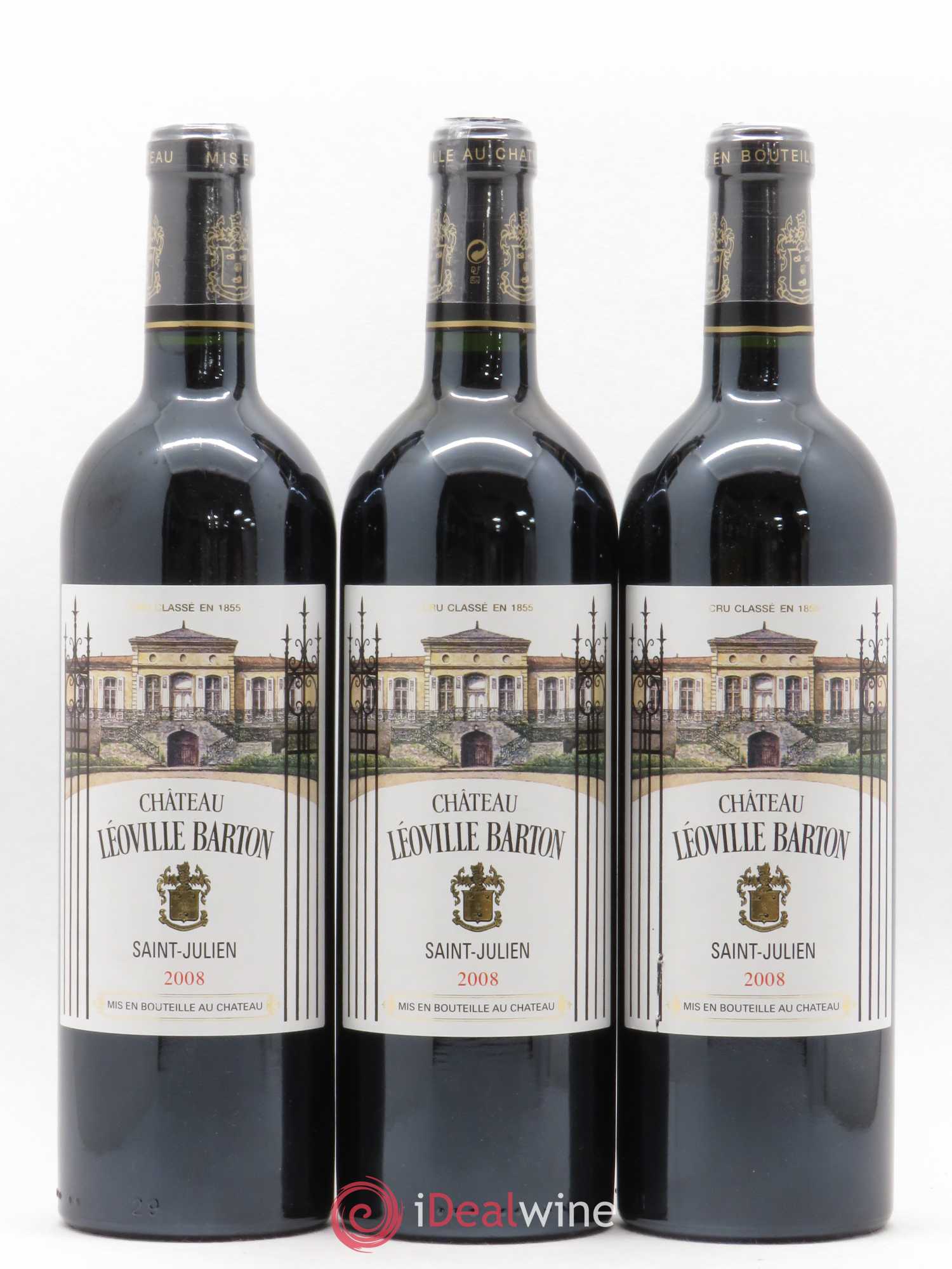 Château Léoville Barton 2ème Grand Cru Classé 2008 - Lot de 3 bouteilles - 0