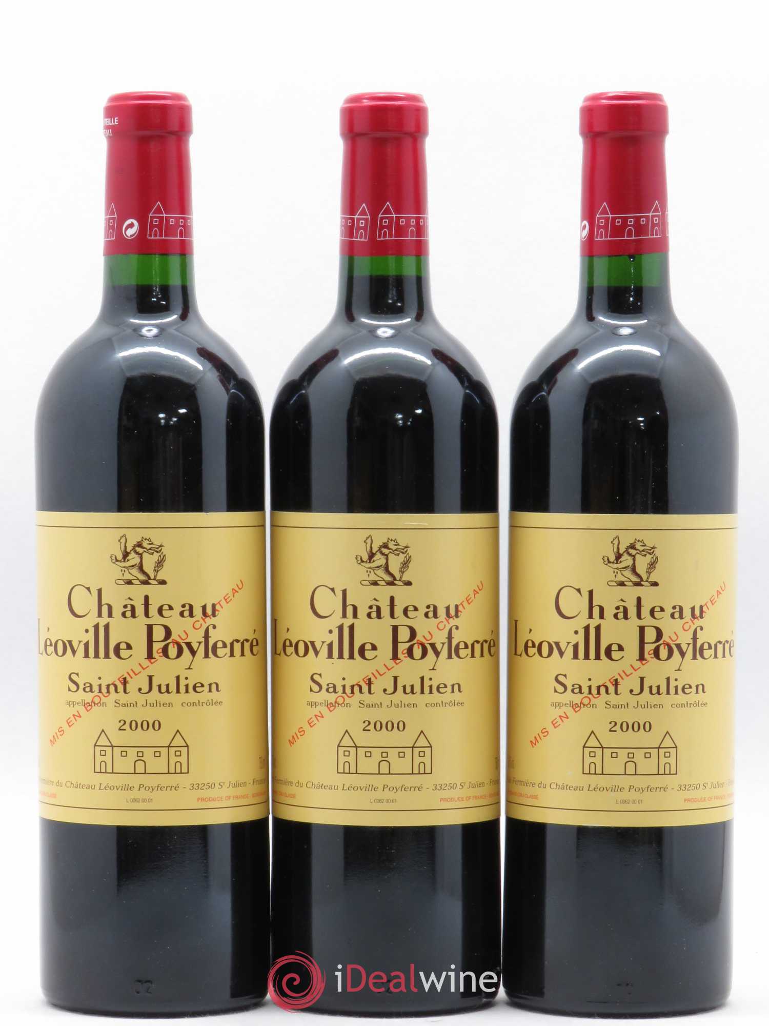 Château Léoville Poyferré 2ème Grand Cru Classé 2000 - Lot de 3 bouteilles - 0