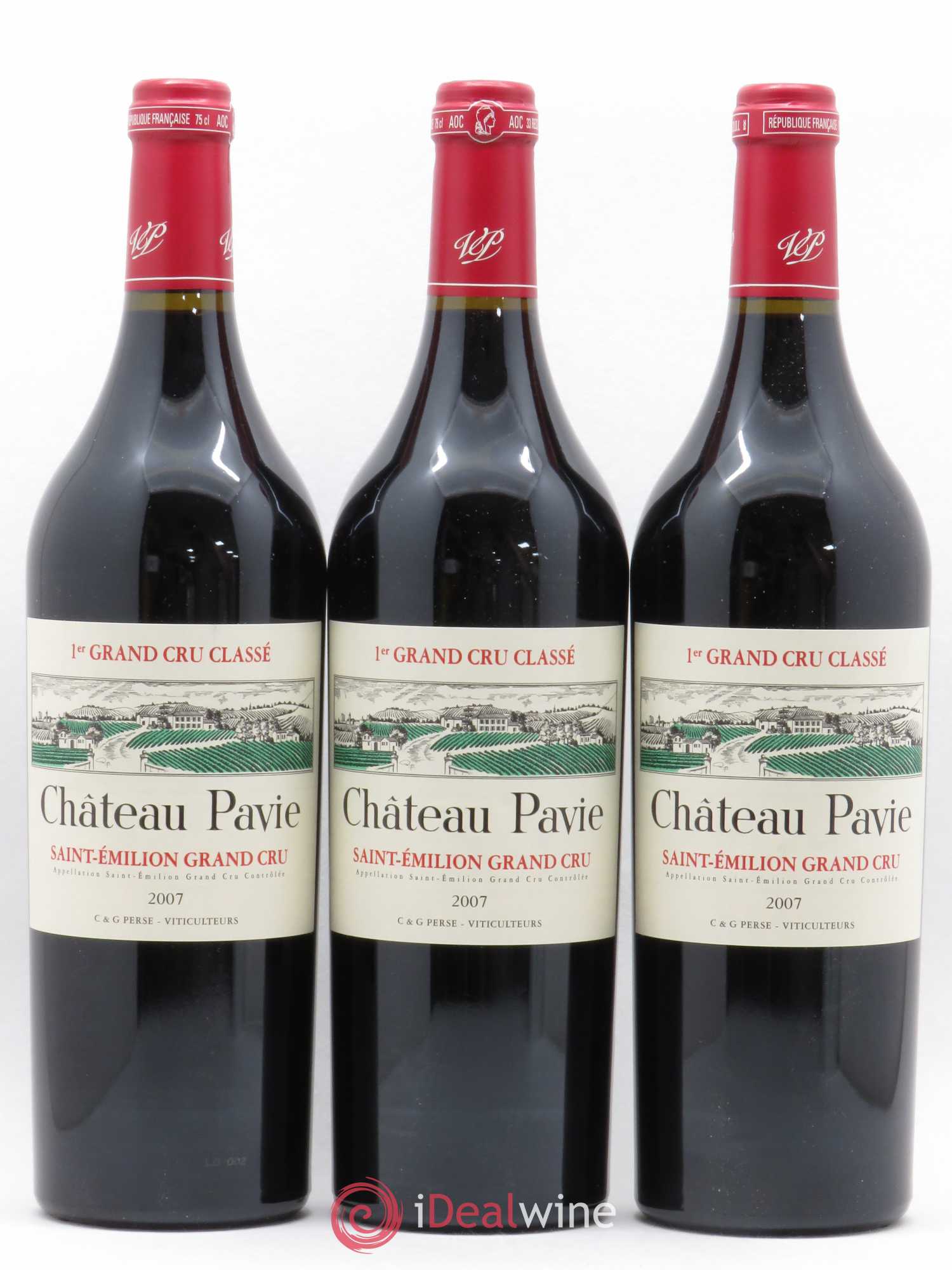 Château Pavie 1er Grand Cru Classé A 2007 - Lot de 3 bouteilles - 0