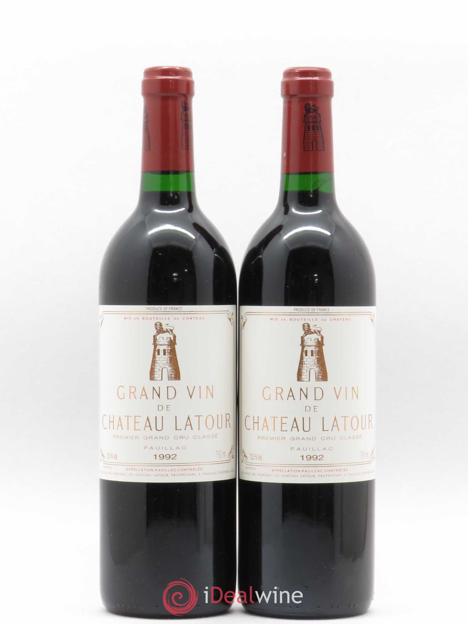 Château Latour 1er Grand Cru Classé 1992 - Lot de 2 bouteilles - 0