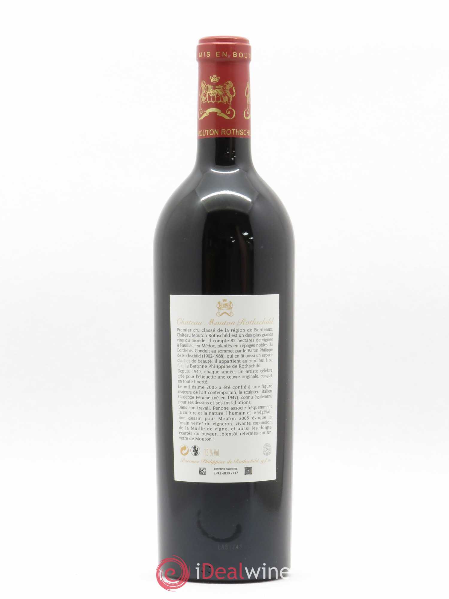 Château Mouton Rothschild 1er Grand Cru Classé 2005 - Lot de 1 bouteille - 1