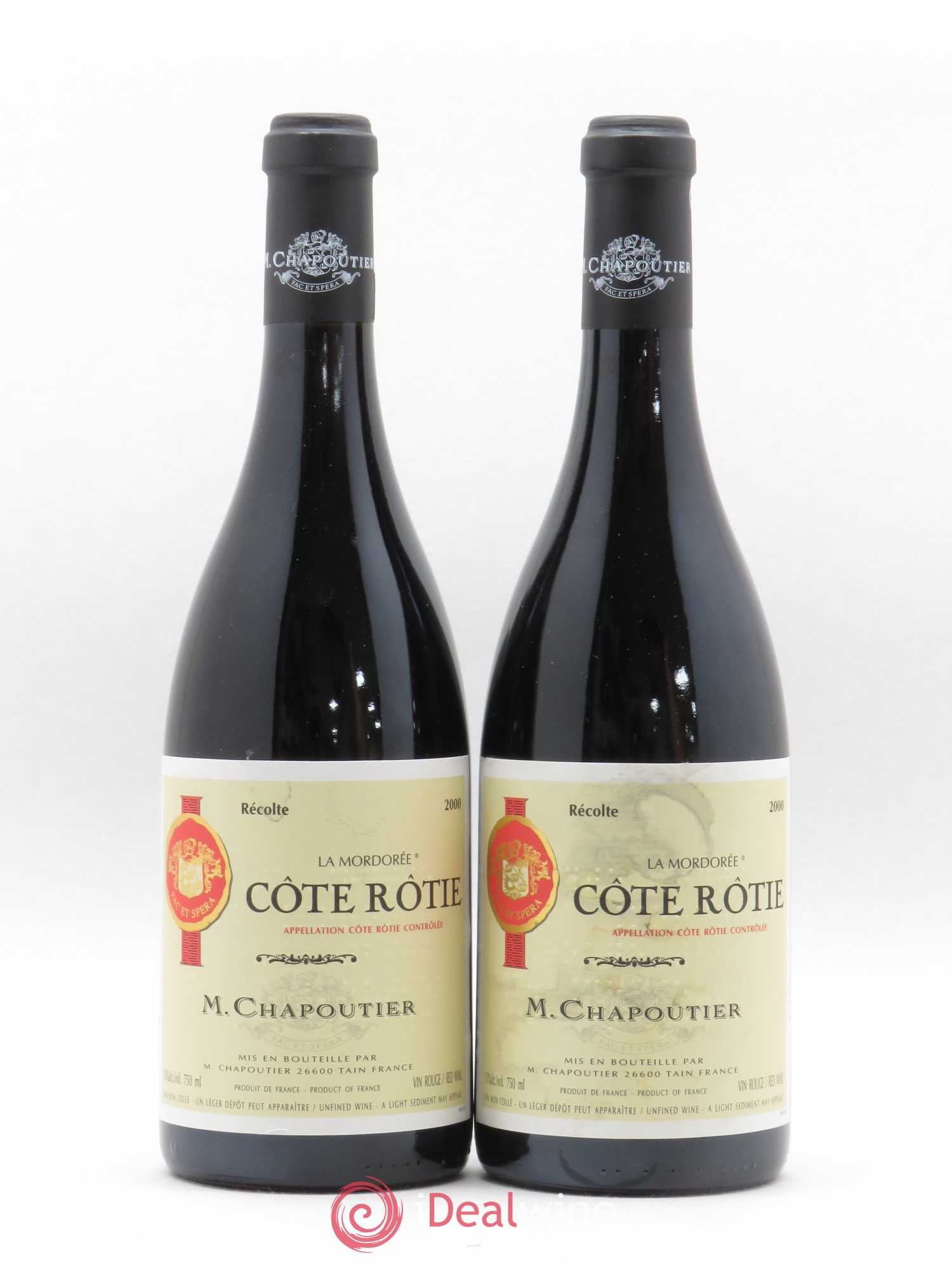 Côte-Rôtie La Mordorée Chapoutier 2000 - Lot de 2 bouteilles - 0