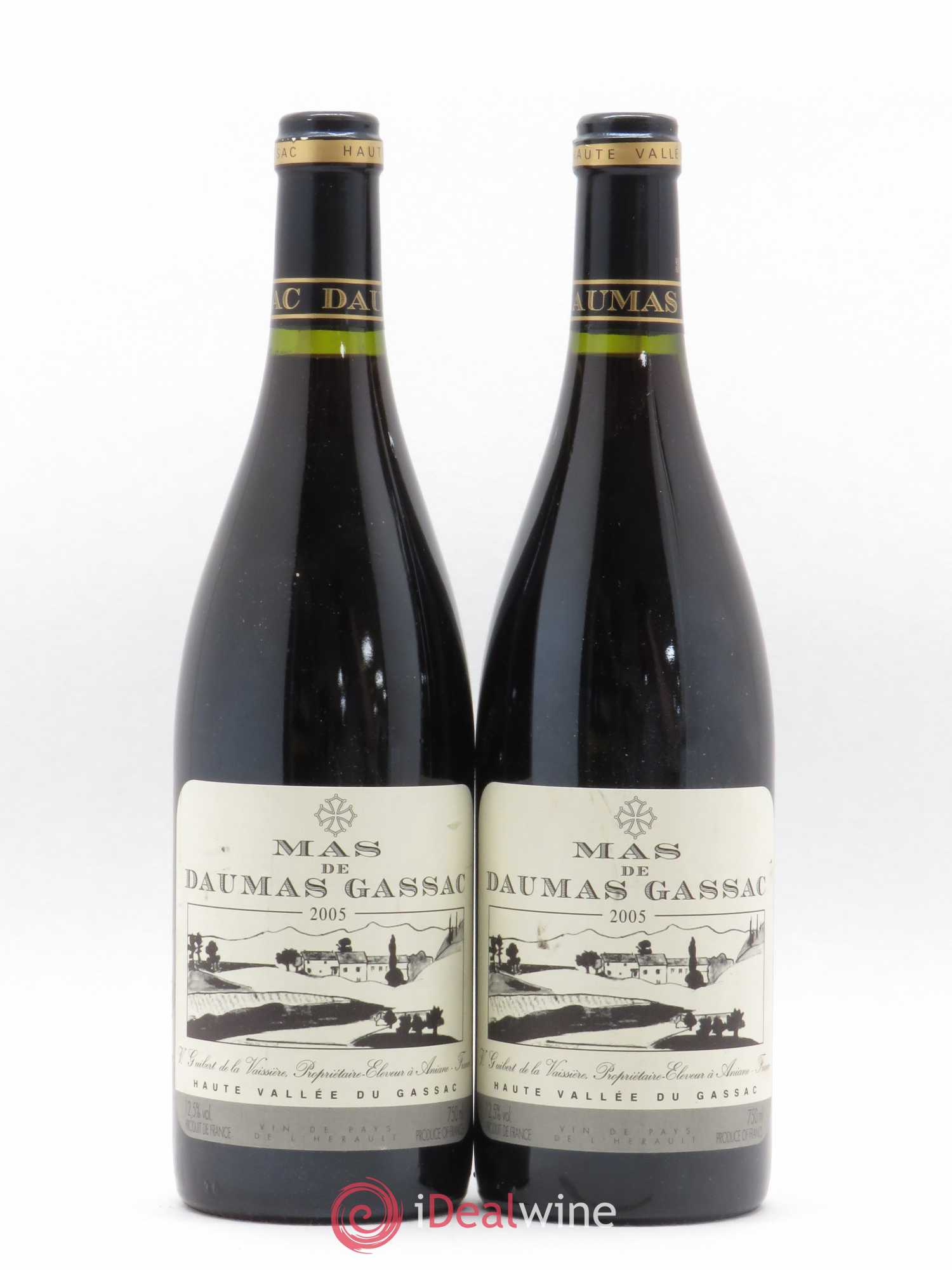 Pays d'Hérault Mas Daumas Gassac Famille Guibert de La Vaissière 2005 - Posten von 2 Flaschen - 0