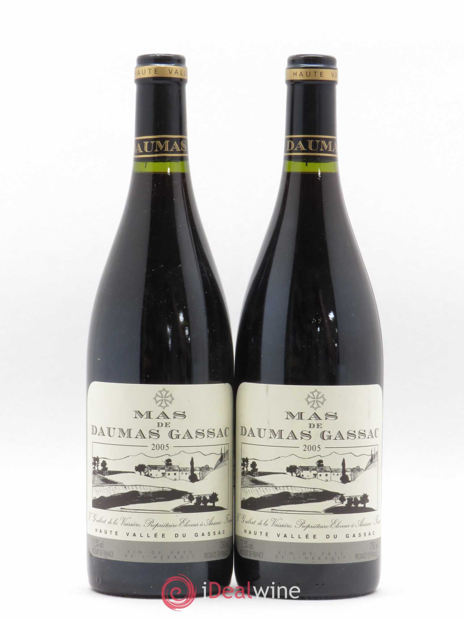 Pays d'Hérault Mas Daumas Gassac Famille Guibert de La Vaissière 2005 - Posten von 2 Flaschen - 0