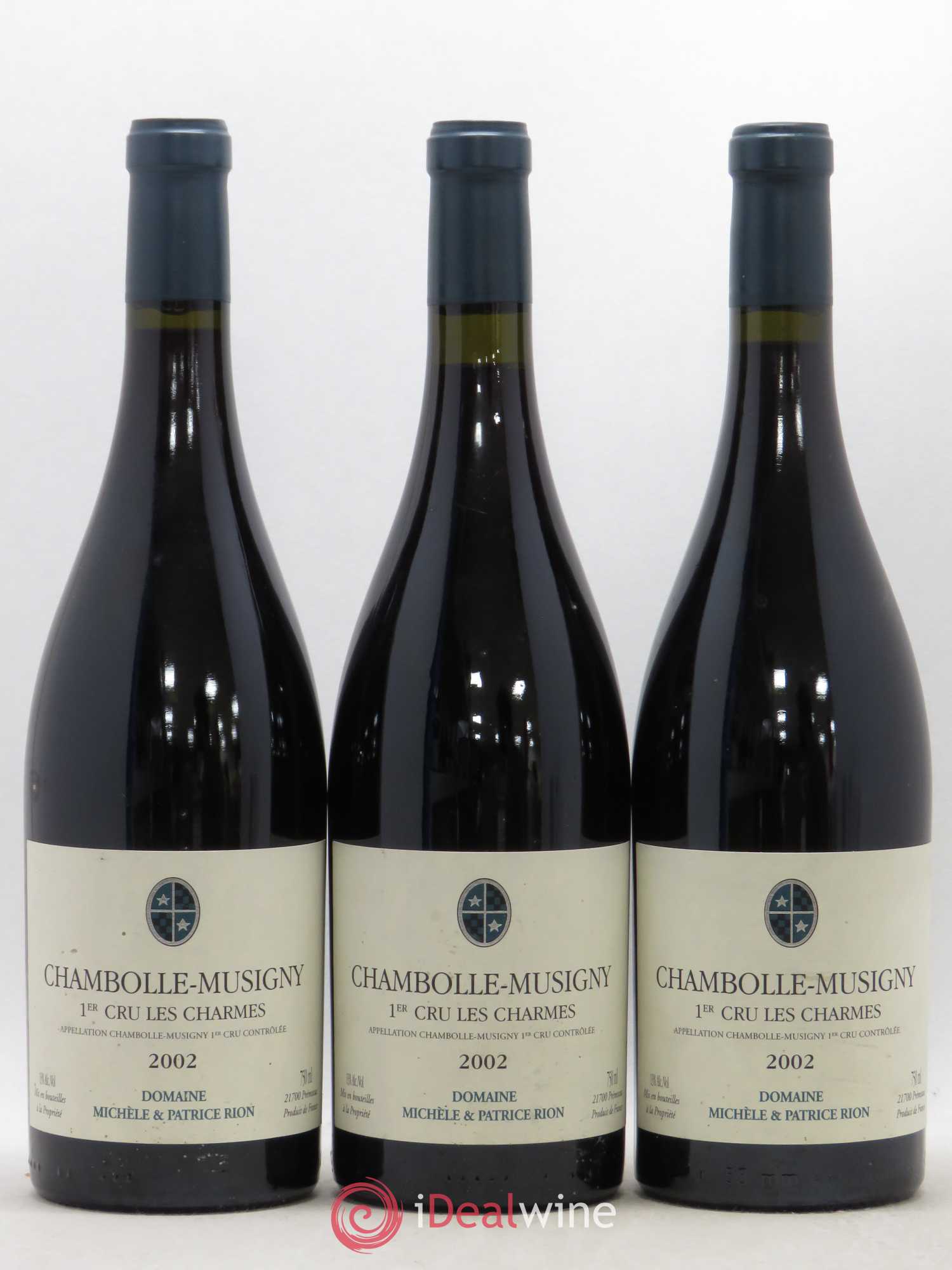 Chambolle-Musigny 1er Cru Les Charmes Domaine Michèle et Patrice Rion 2002 - Posten von 3 Flaschen - 0