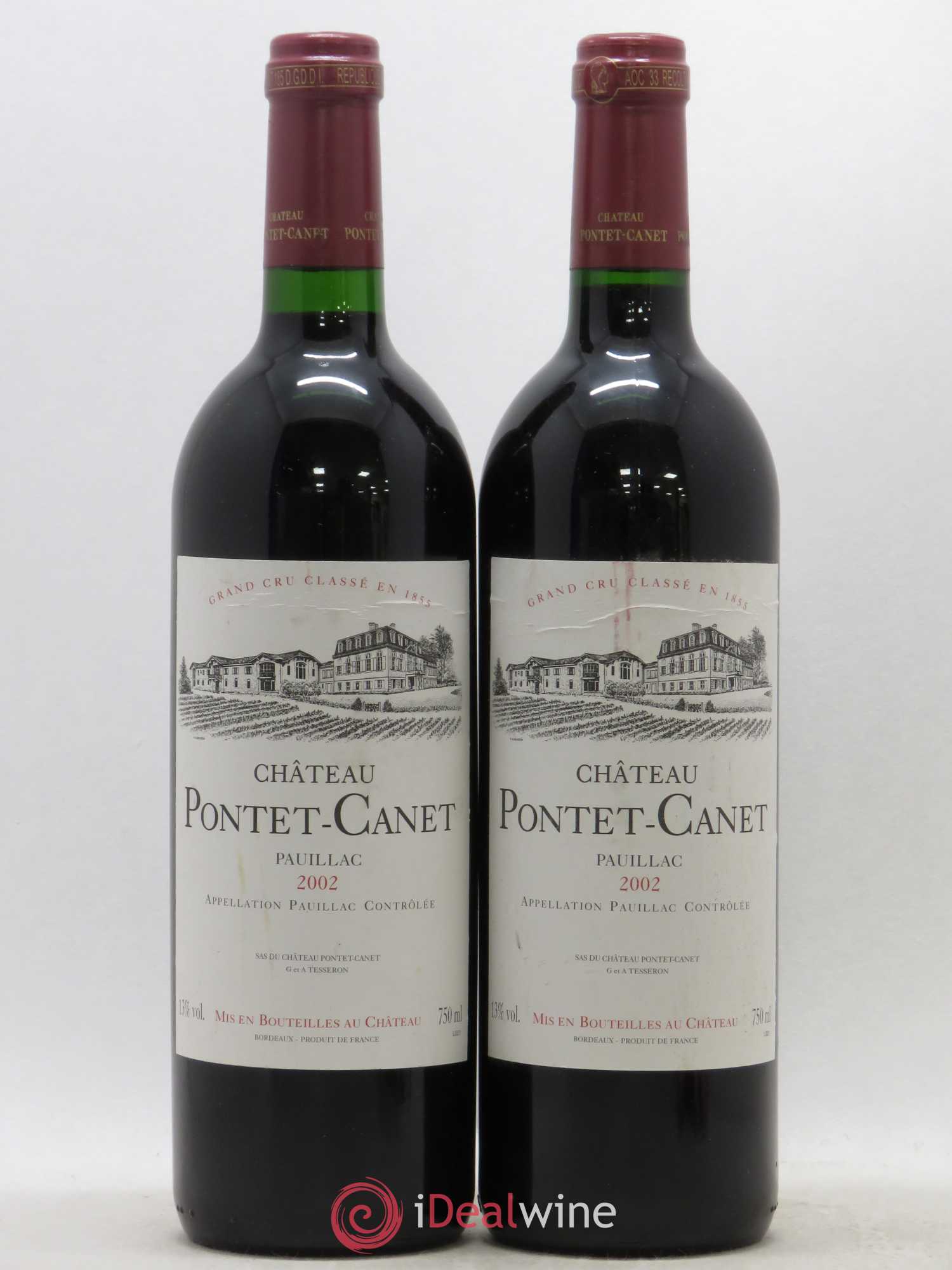Château Pontet Canet 5ème Grand Cru Classé 2002 - Lot de 2 bouteilles - 0