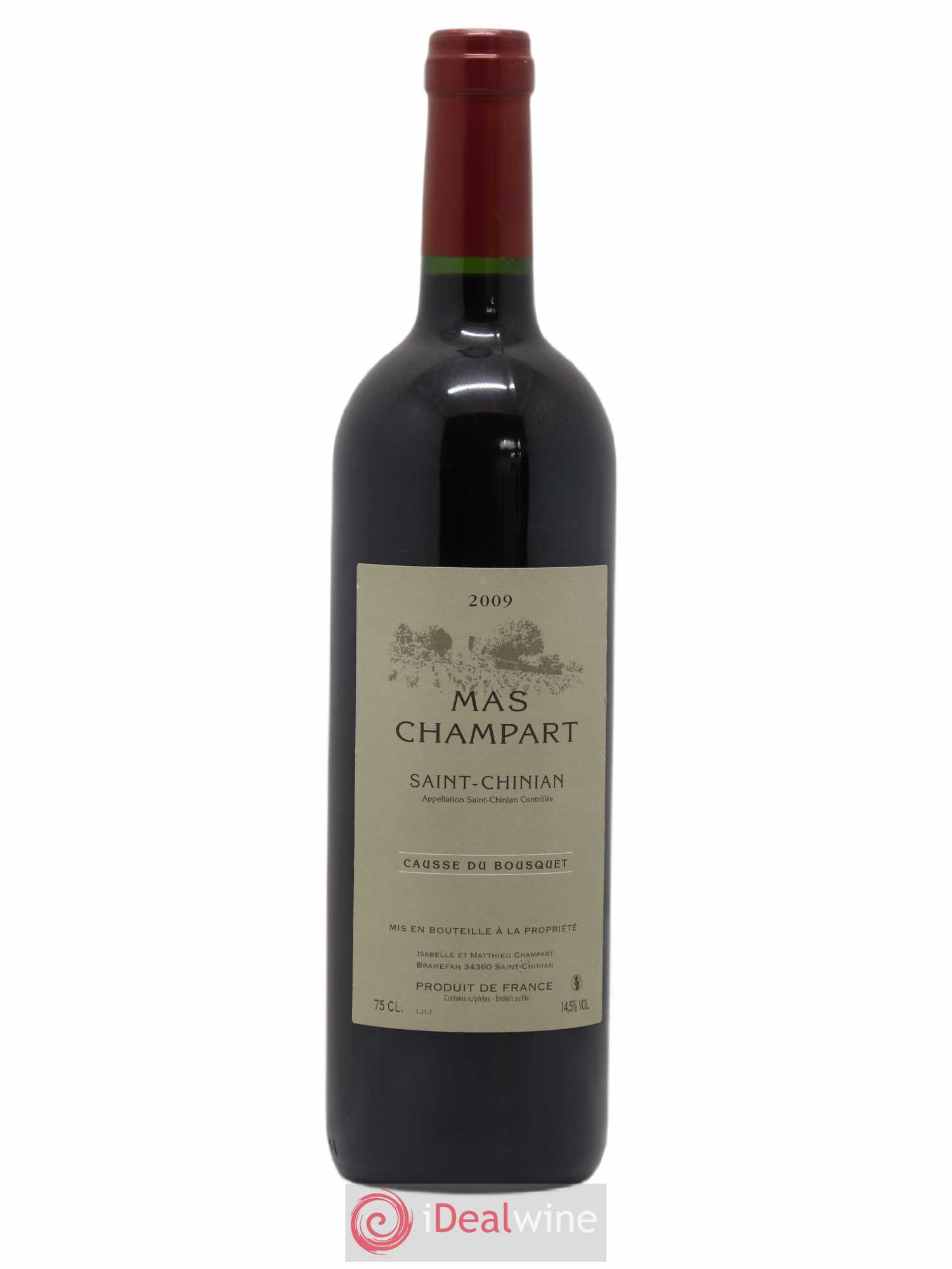 Saint-Chinian Mas Champart Causse du Bousquet Isabelle et Mathieu Champart (sans prix de réserve) 2009 - Lot de 1 bouteille - 0