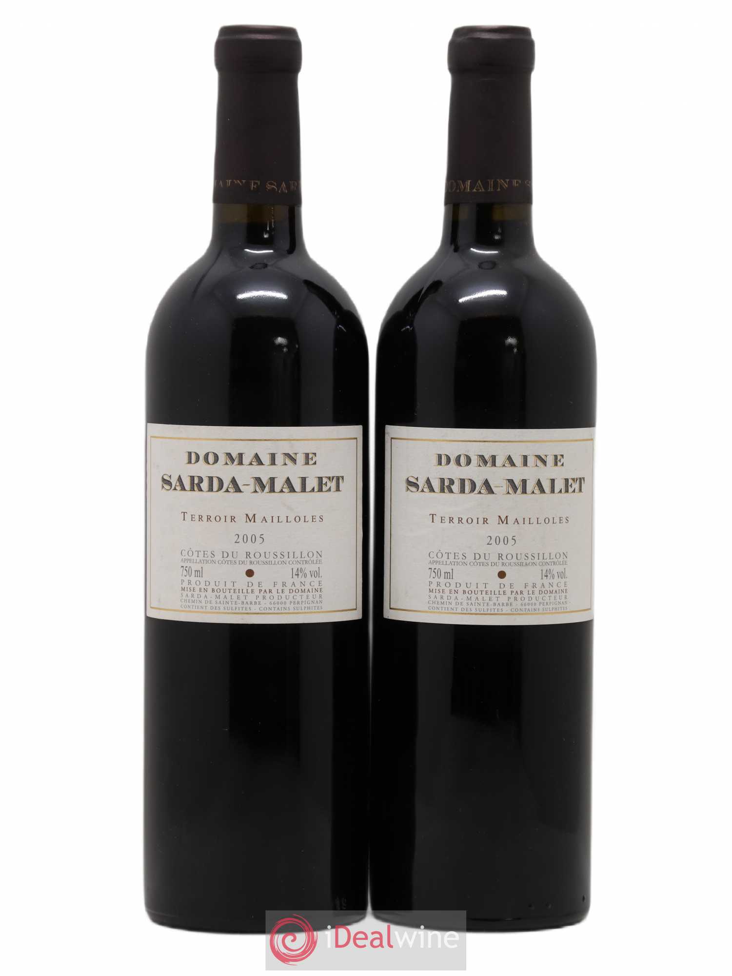Côtes du Roussillon Domaine Sarda-Malet Terroir de Mailloles Jérôme Malet 2005 - Lot de 2 bouteilles - 0