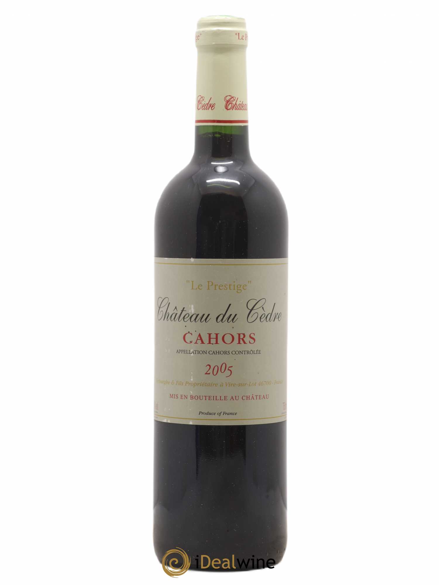 Cahors Château du Cèdre Pascal et Jean-Marc Verhaeghe Cuvée Prestige 2005 - Lot de 1 bouteille - 0