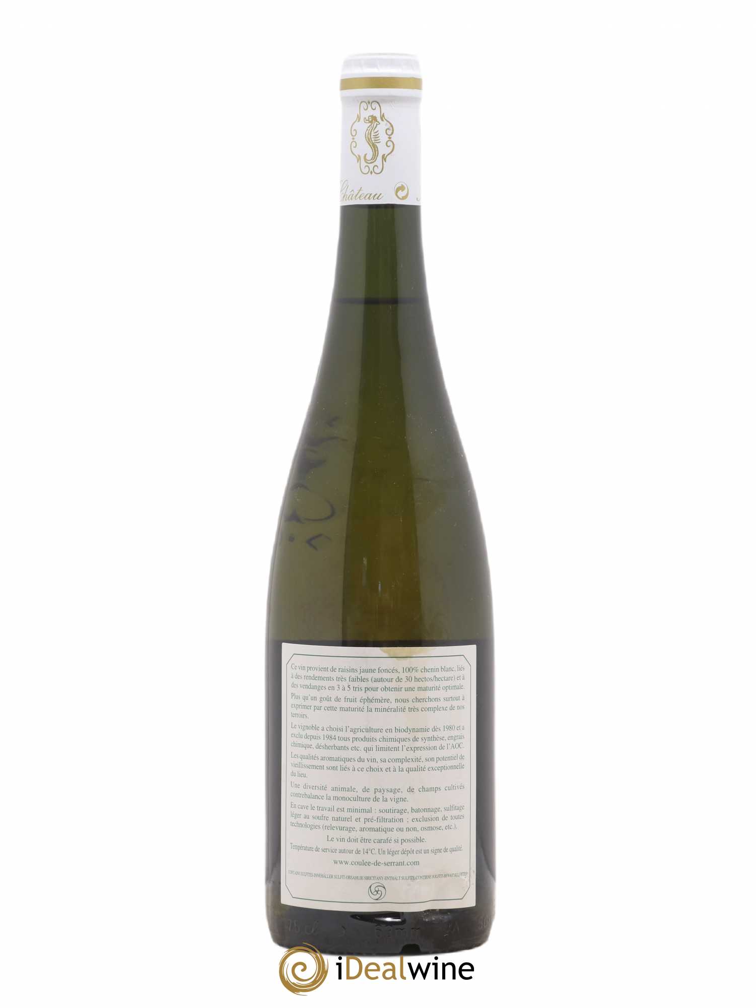 Savennières Roche aux Moines Clos de la Bergerie Vignobles de la Coulée de Serrant - Nicolas Joly 2012 - Lot de 1 bouteille - 1