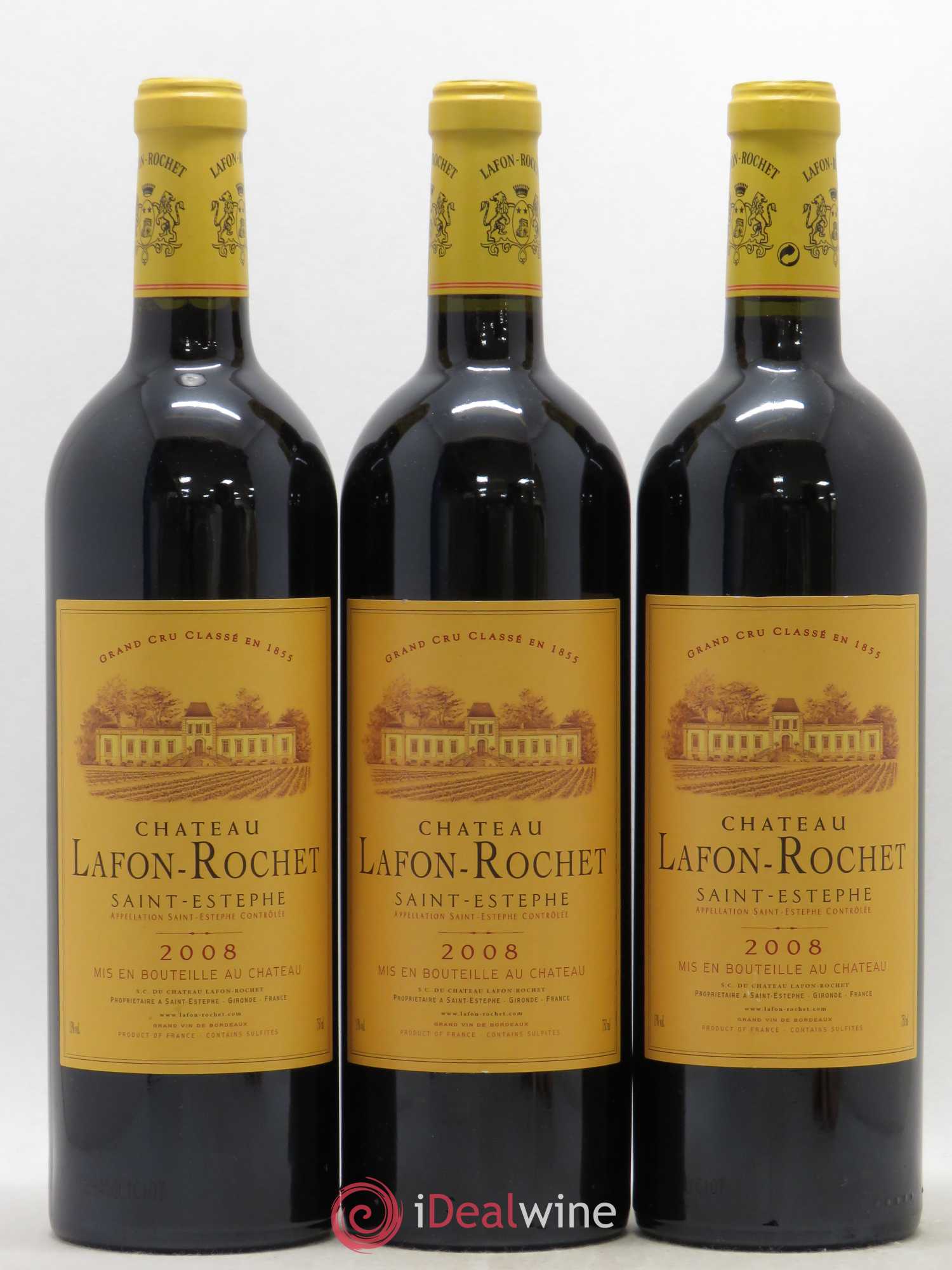 Château Lafon Rochet 4ème Grand Cru Classé 2008 - Lot de 3 bouteilles - 0