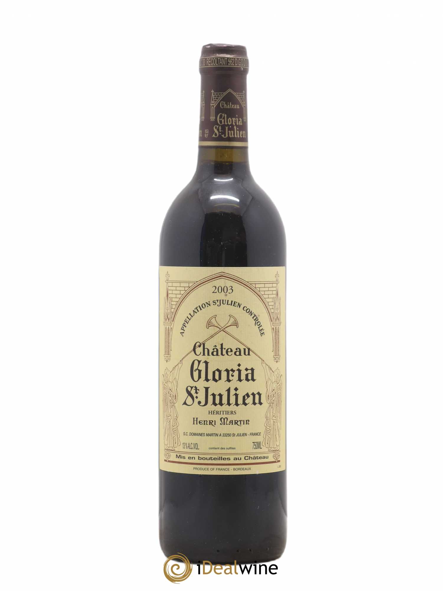 Château Gloria 2003 - Lot de 1 bouteille - 0