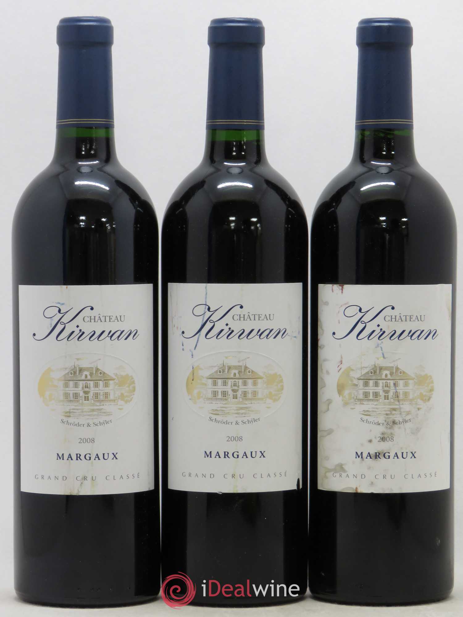 Château Kirwan 3ème Grand Cru Classé 2008 - Lot de 3 bouteilles - 0