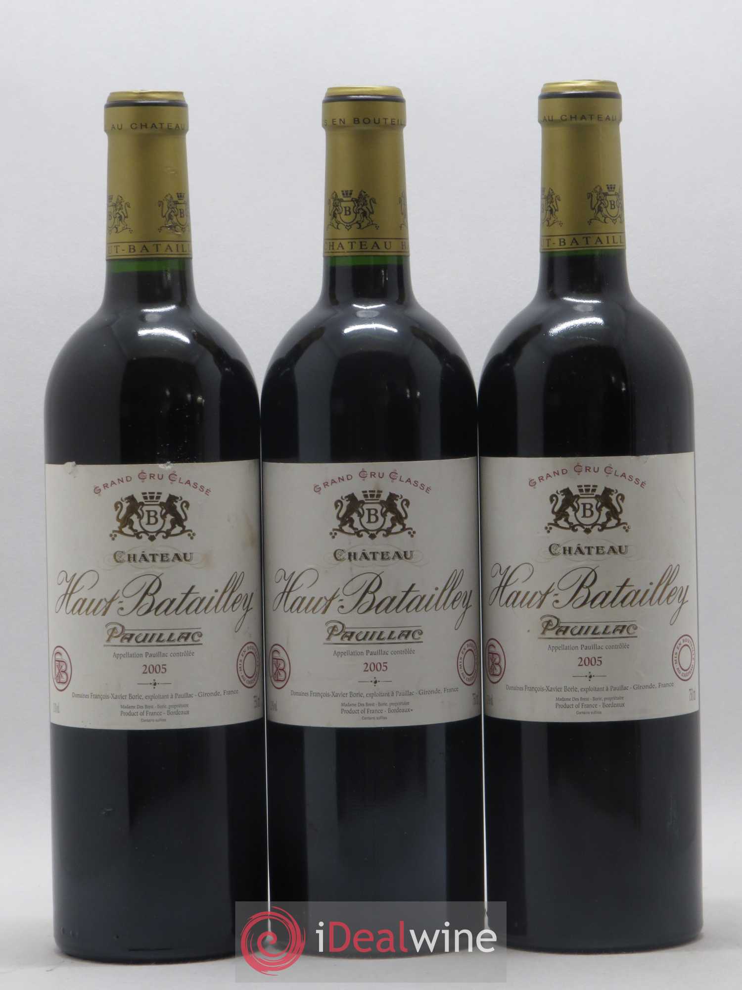 Château Haut Batailley 5ème Grand Cru Classé 2005 - Lot de 3 bouteilles - 0
