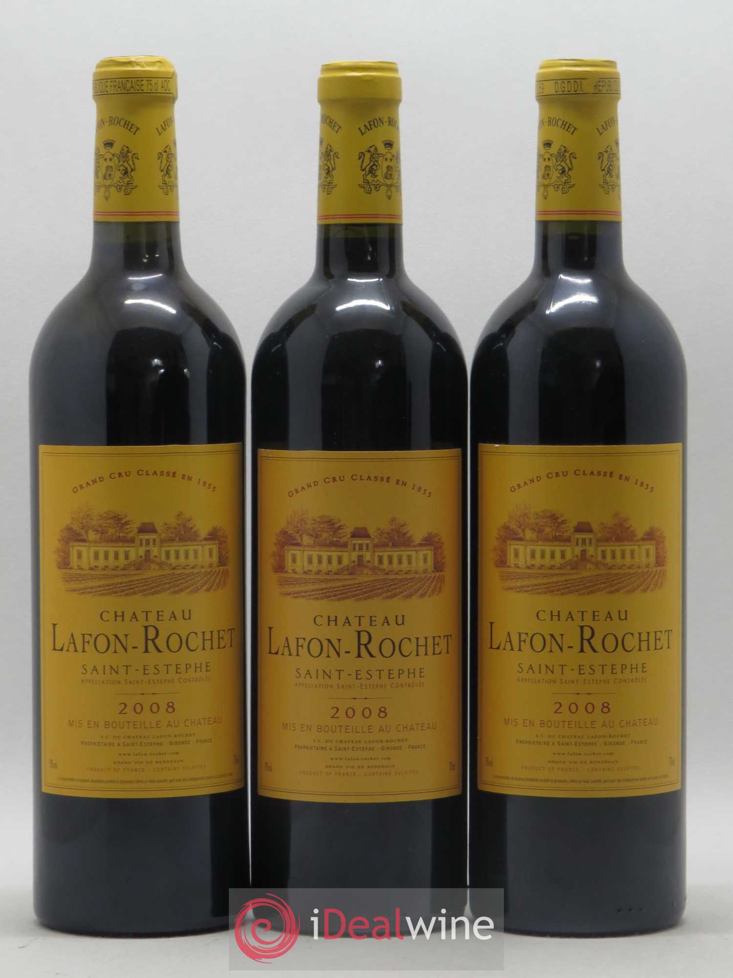 Château Lafon Rochet 4ème Grand Cru Classé 2008 - Lot de 3 bouteilles - 0