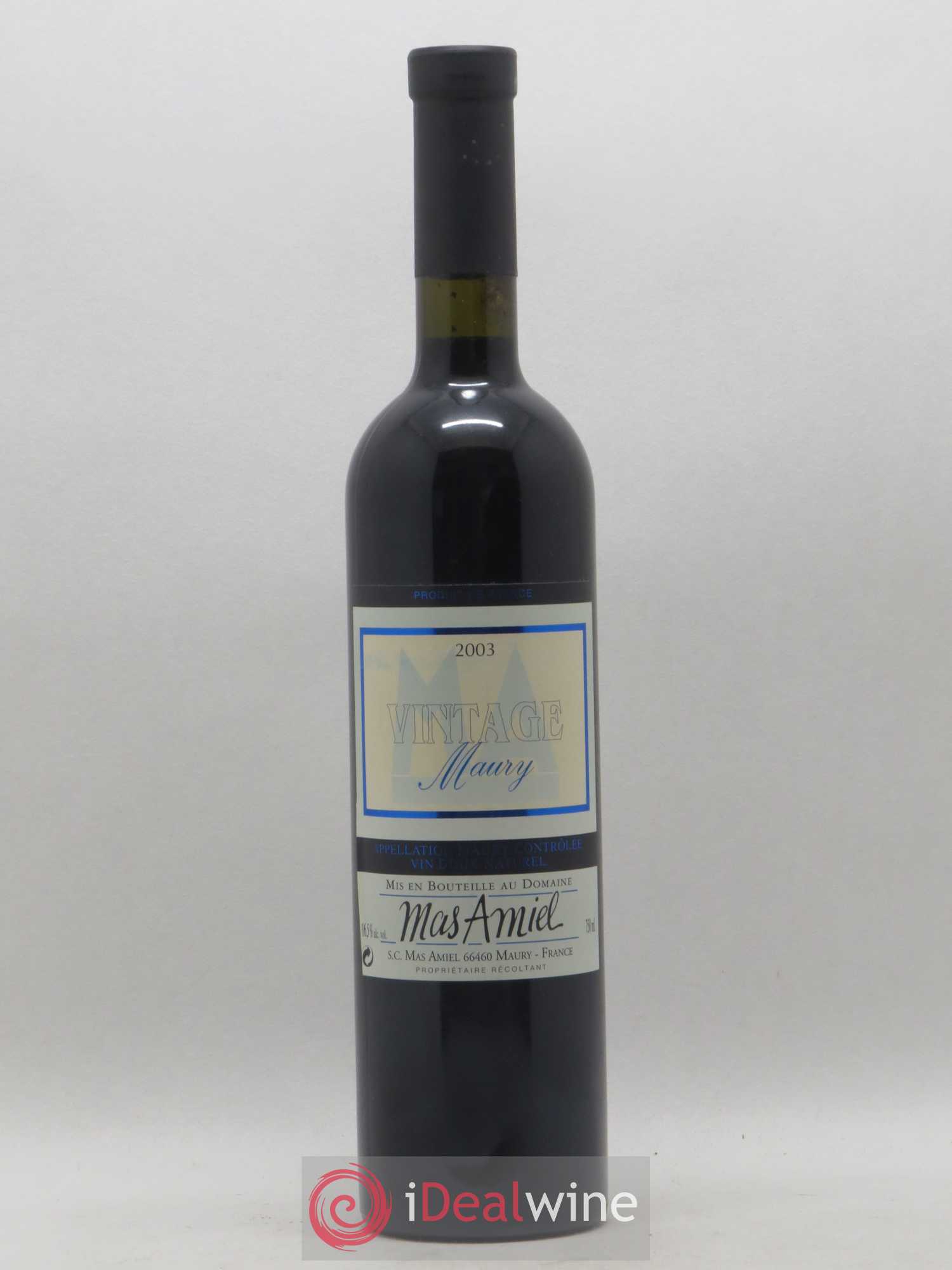 Maury Mas Amiel Vintage 2003 - Lot de 1 bouteille - 0