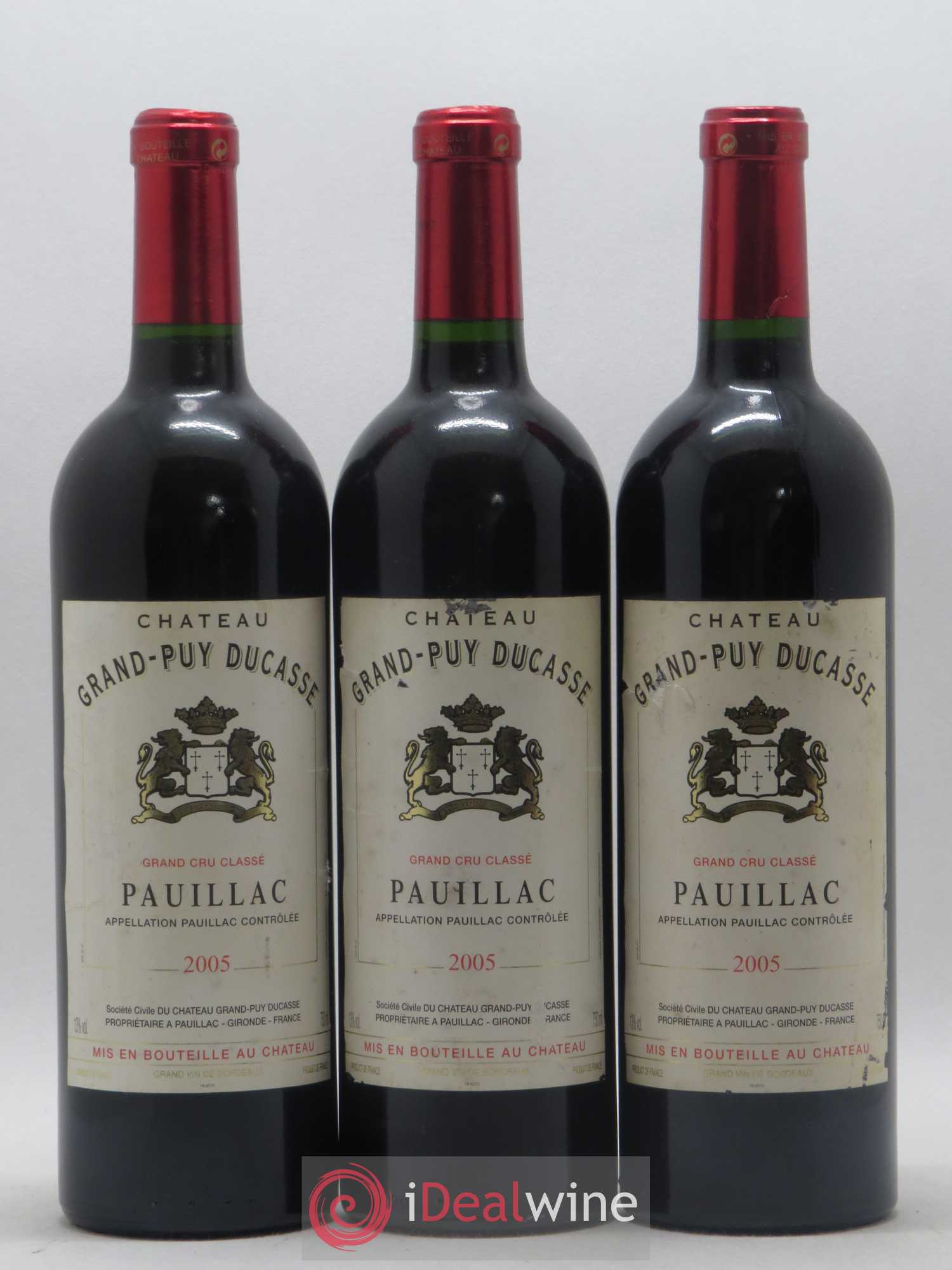 Château Grand Puy Ducasse 5ème Grand Cru Classé 2005 - Lot de 3 bouteilles - 0
