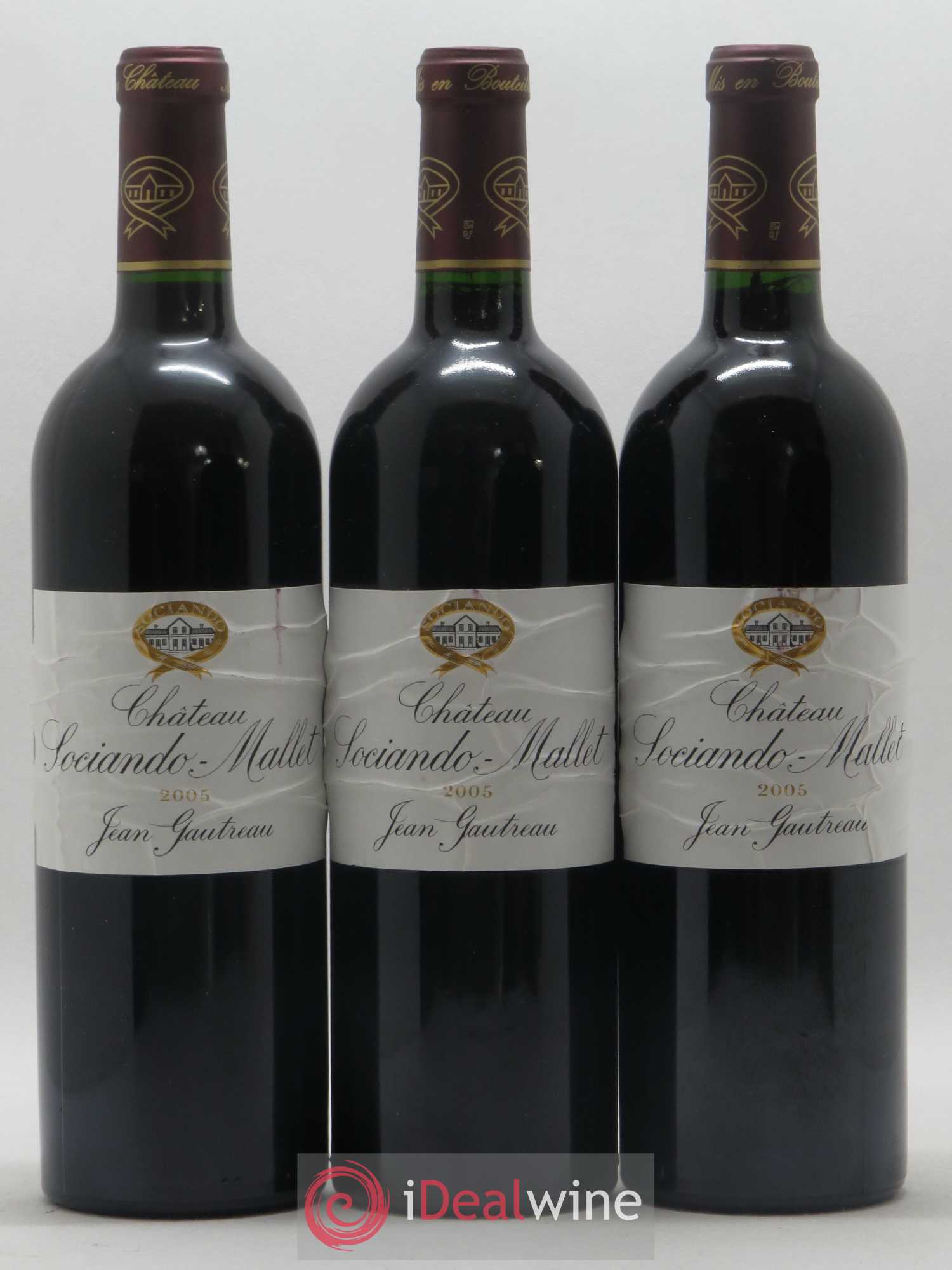 Château Sociando Mallet 2005 - Lot de 3 bouteilles - 0