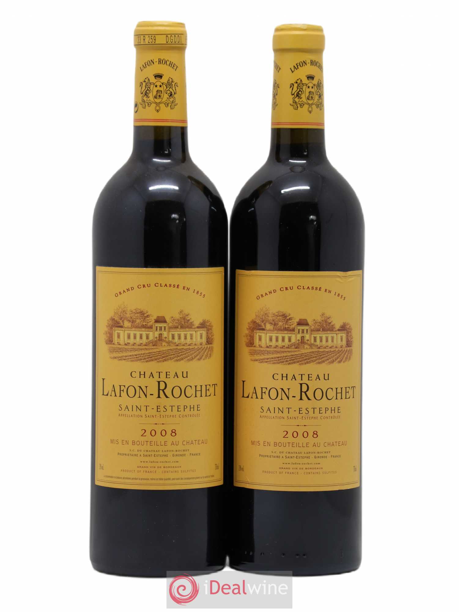 Château Lafon Rochet 4ème Grand Cru Classé 2008 - Lot de 2 bouteilles - 0