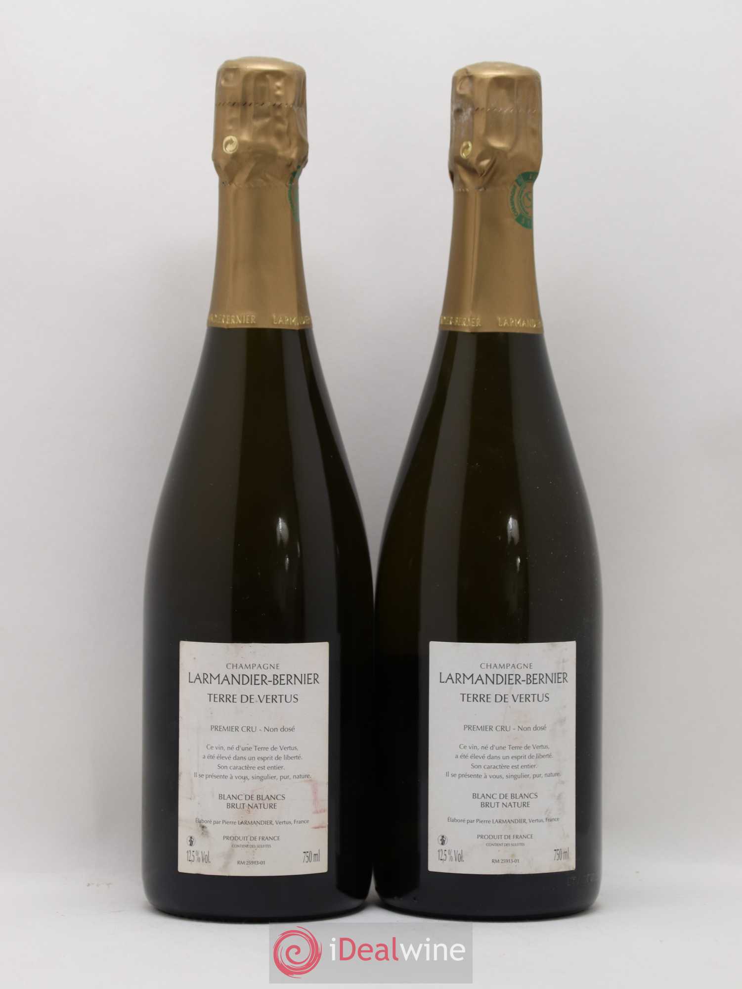 Terre de Vertus 1er Cru Non dosé Larmandier-Bernier 2010 - Lot of 2 bottles - 1