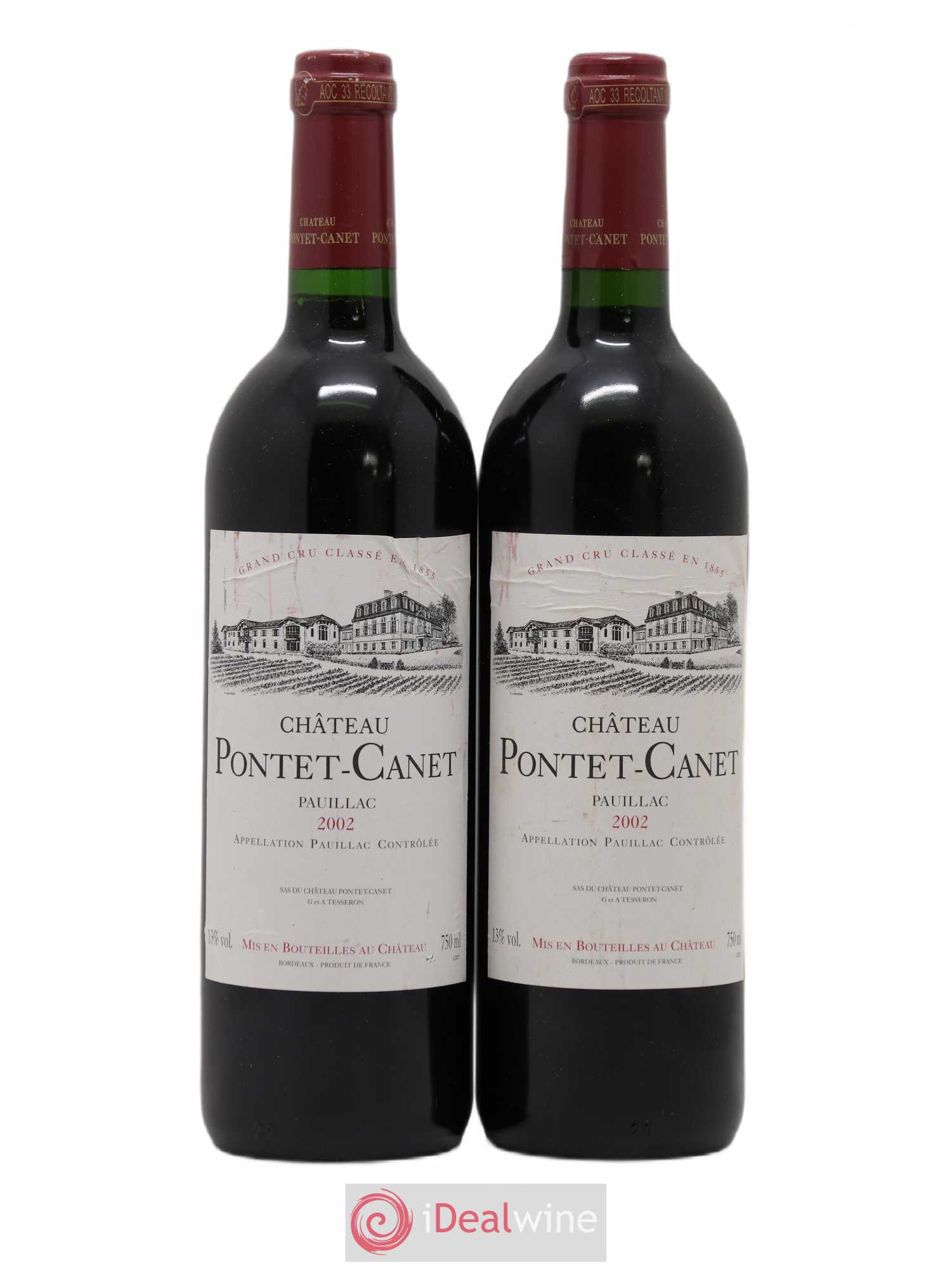 Château Pontet Canet 5ème Grand Cru Classé 2002 - Lot de 2 bouteilles - 0
