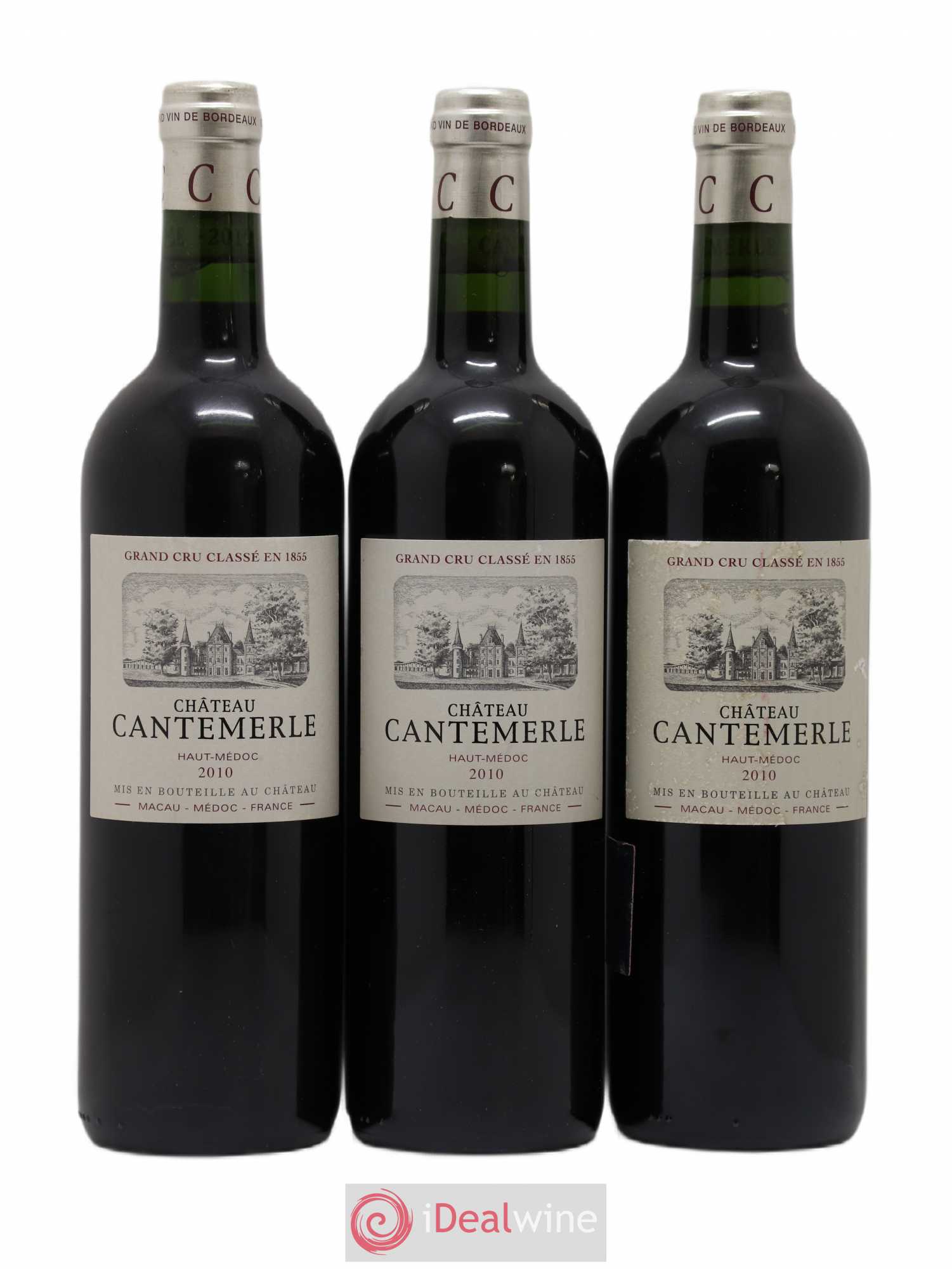 Château Cantemerle 5ème Grand Cru Classé 2010 - Lot de 3 bouteilles - 0