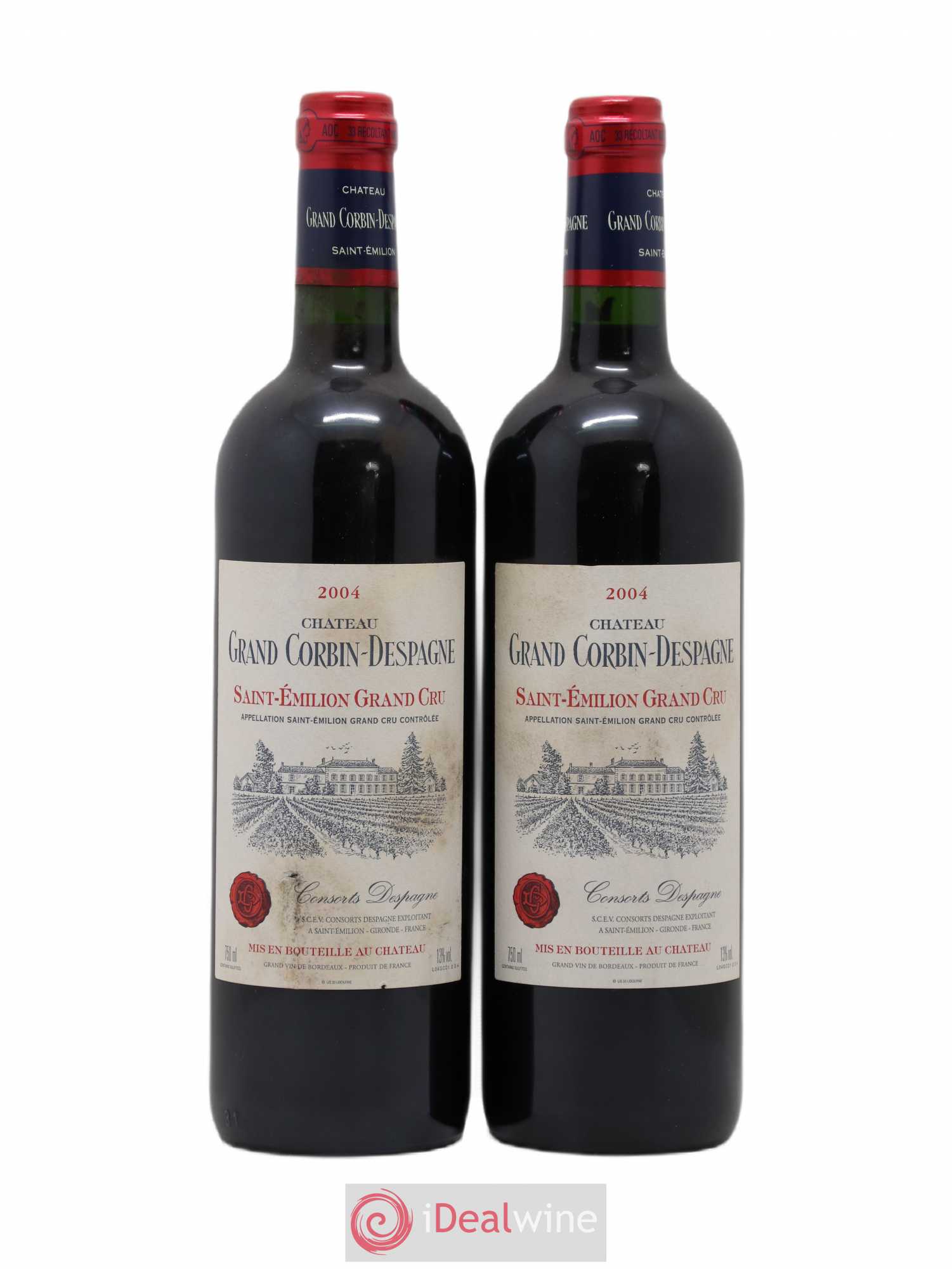 Château Grand Corbin Despagne Grand Cru Classé 2004 - Lot de 2 bouteilles - 0