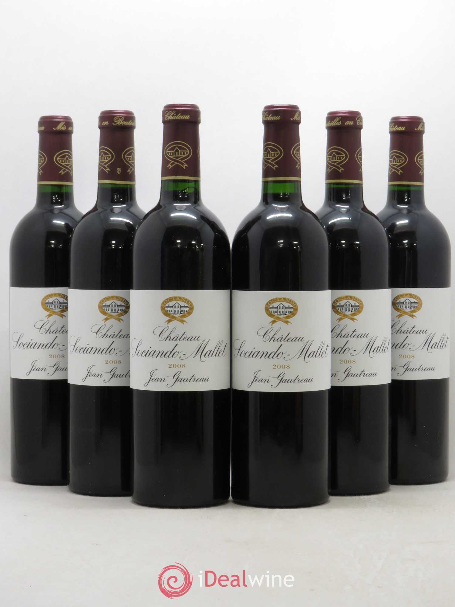 Château Sociando Mallet 2008 - Lot de 6 bouteilles - 0