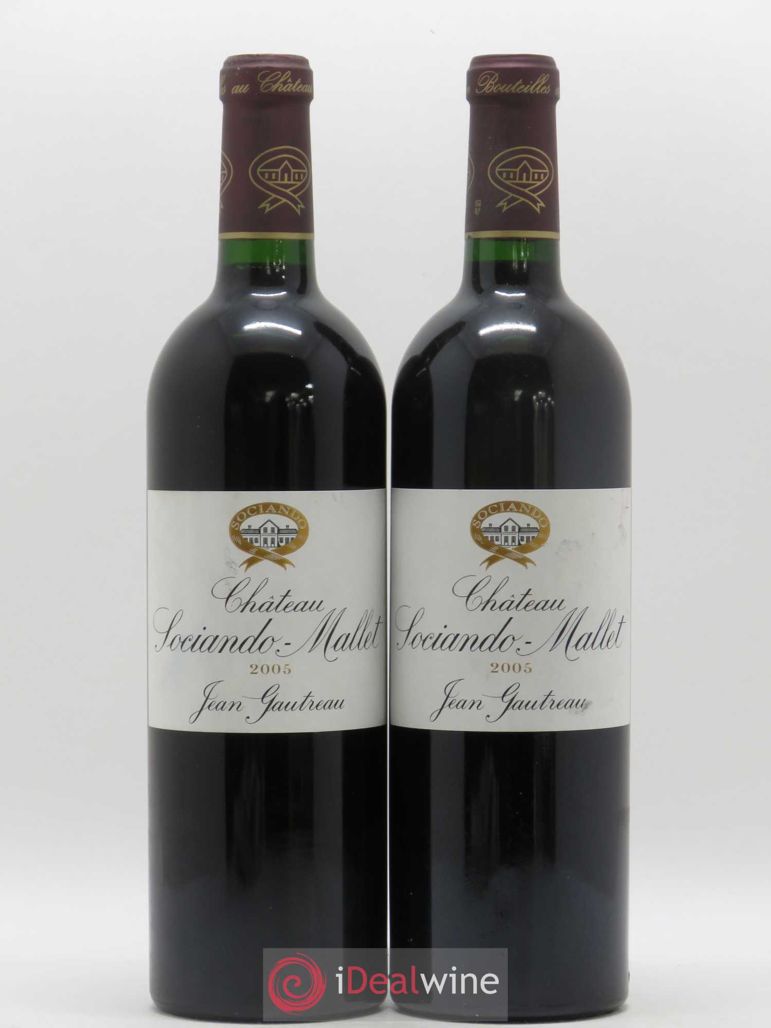 Château Sociando Mallet 2005 - Lot de 2 bouteilles - 0