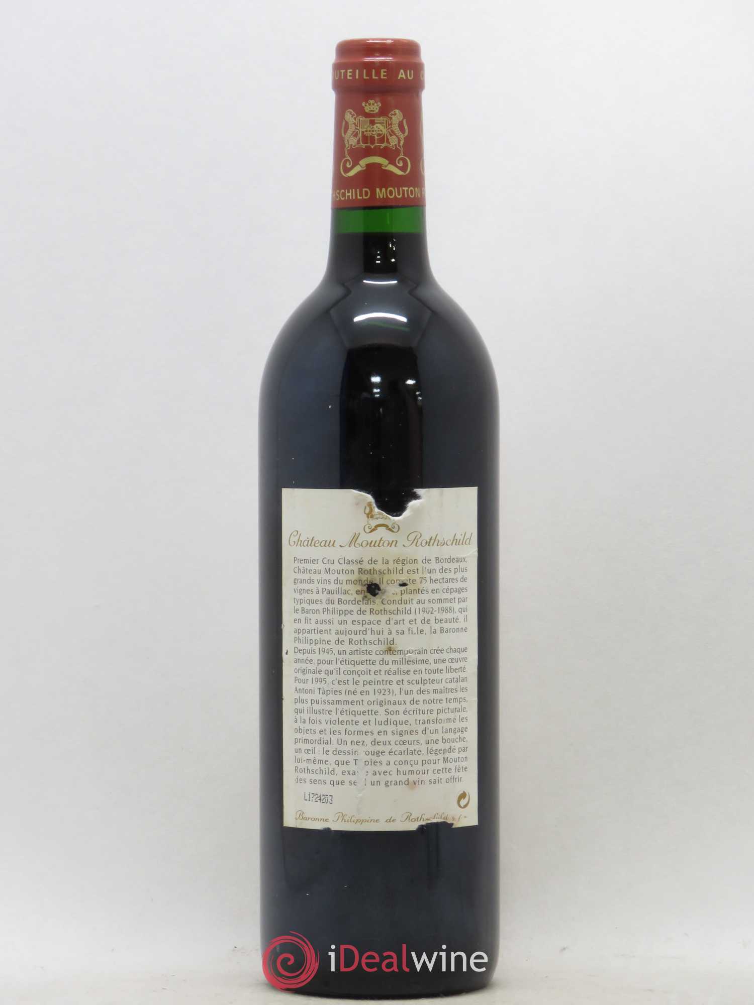 Château Mouton Rothschild 1er Grand Cru Classé 1995 - Lot de 1 bouteille - 1
