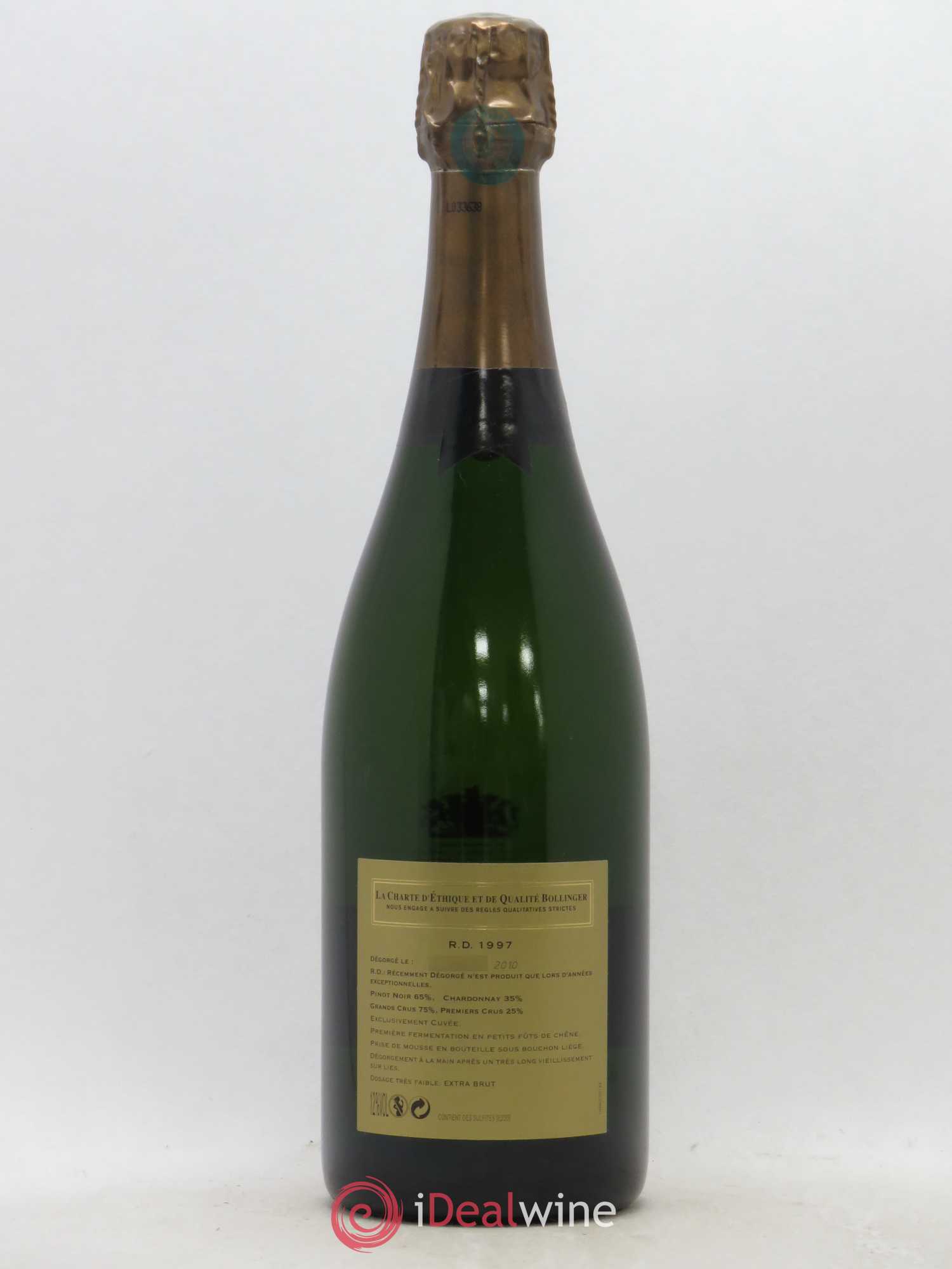 R.D. Extra-Brut Bollinger 1997 - Lot de 1 bouteille - 1