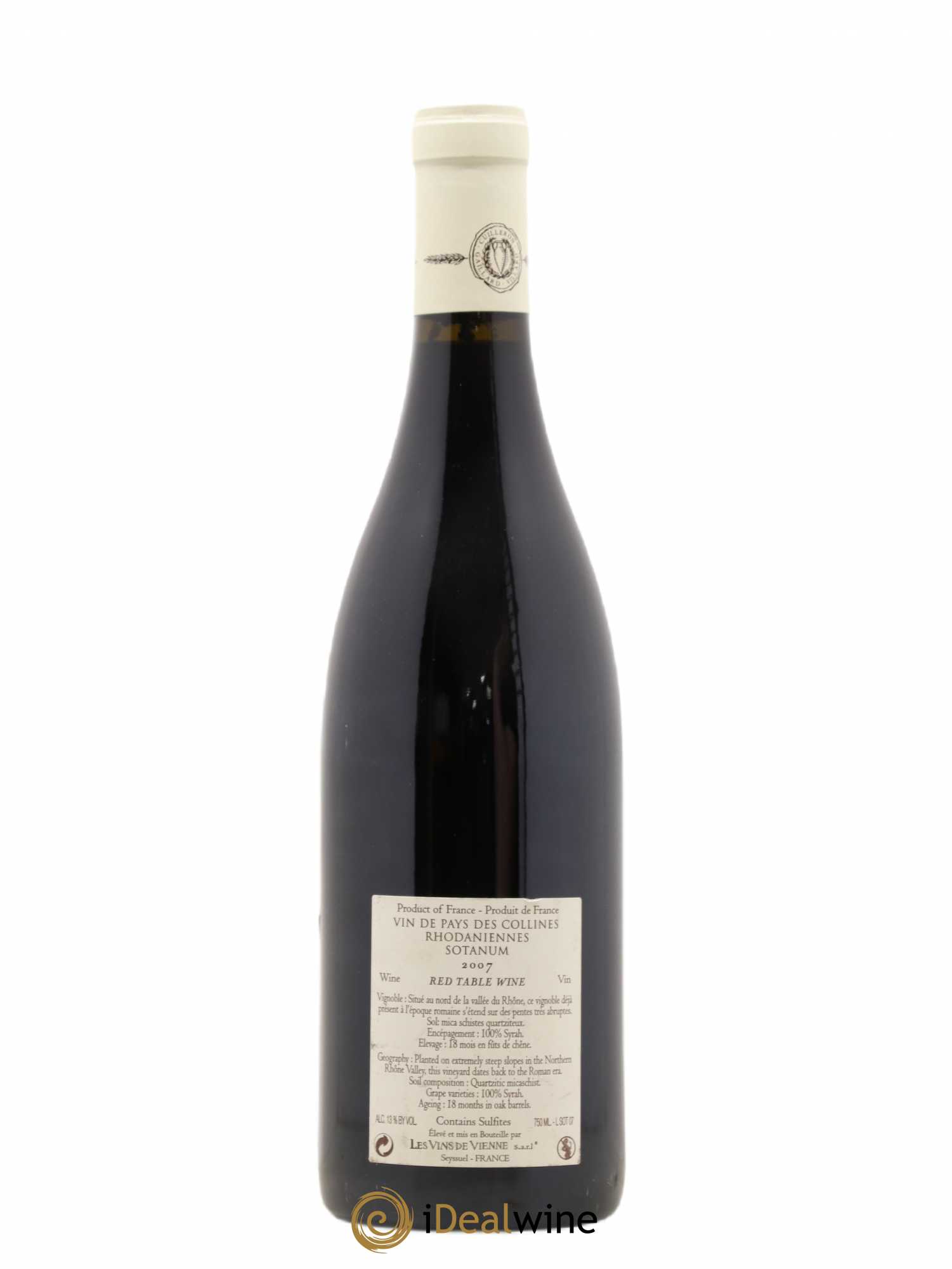 Collines Rhodaniennes Sotanum Les Vins de Vienne  (sans prix de réserve) 2007 - Lot de 1 bouteille - 1