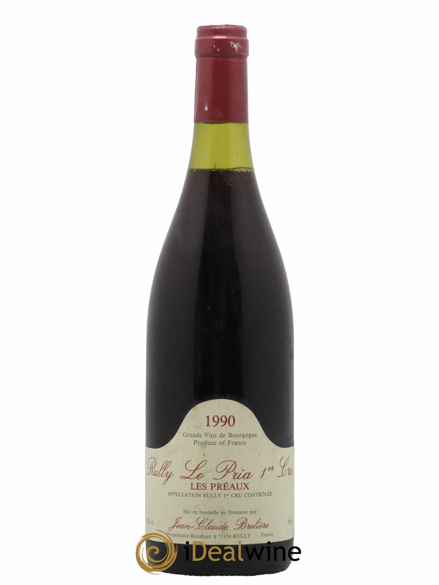 Rully 1er Cru Le Pria Les Preaux Jean-Claude Brelière 1990 - Lot de 1 bouteille - 0