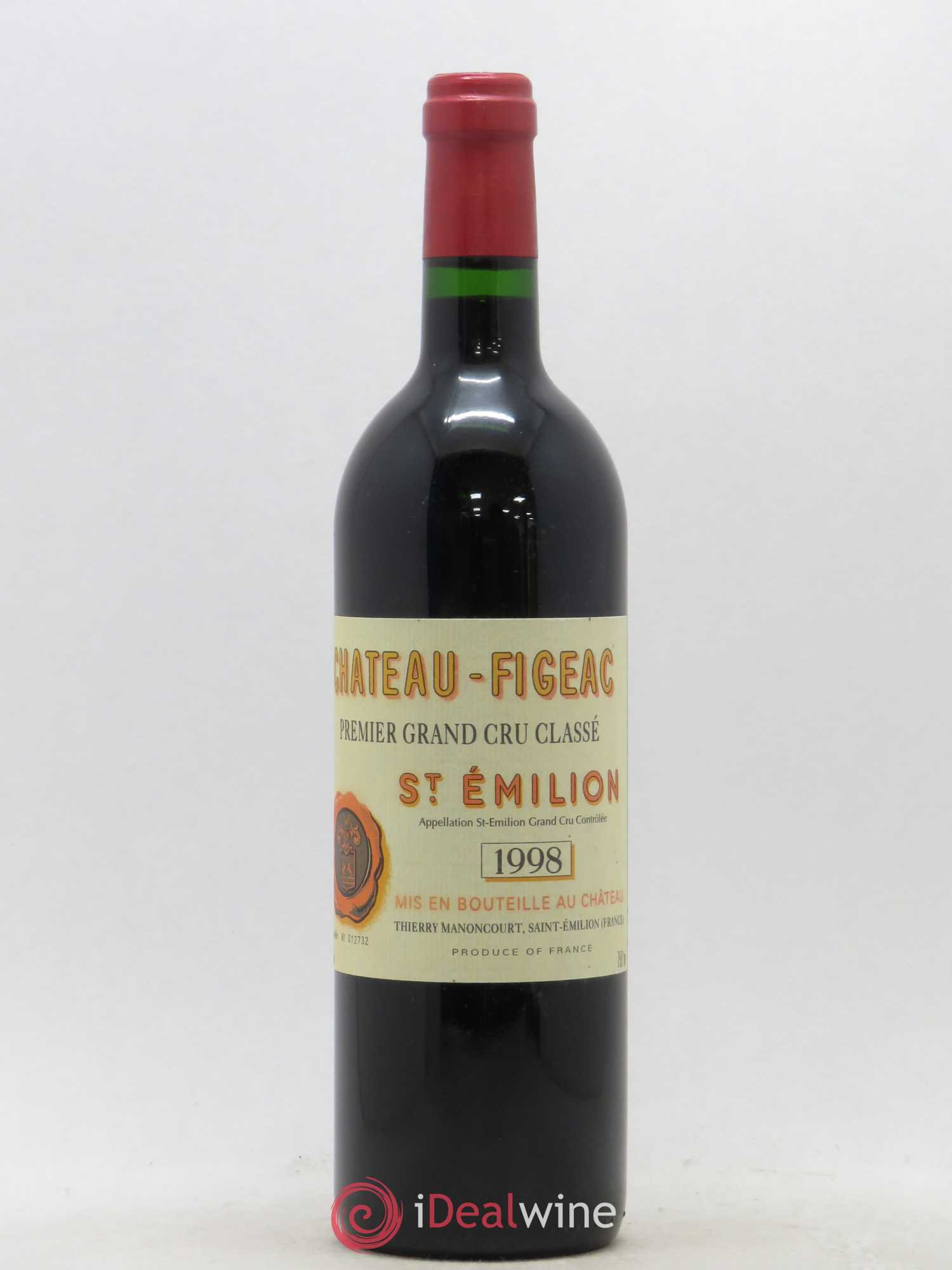 Château Figeac 1er Grand Cru Classé A 1998 - Lot de 1 bouteille - 0