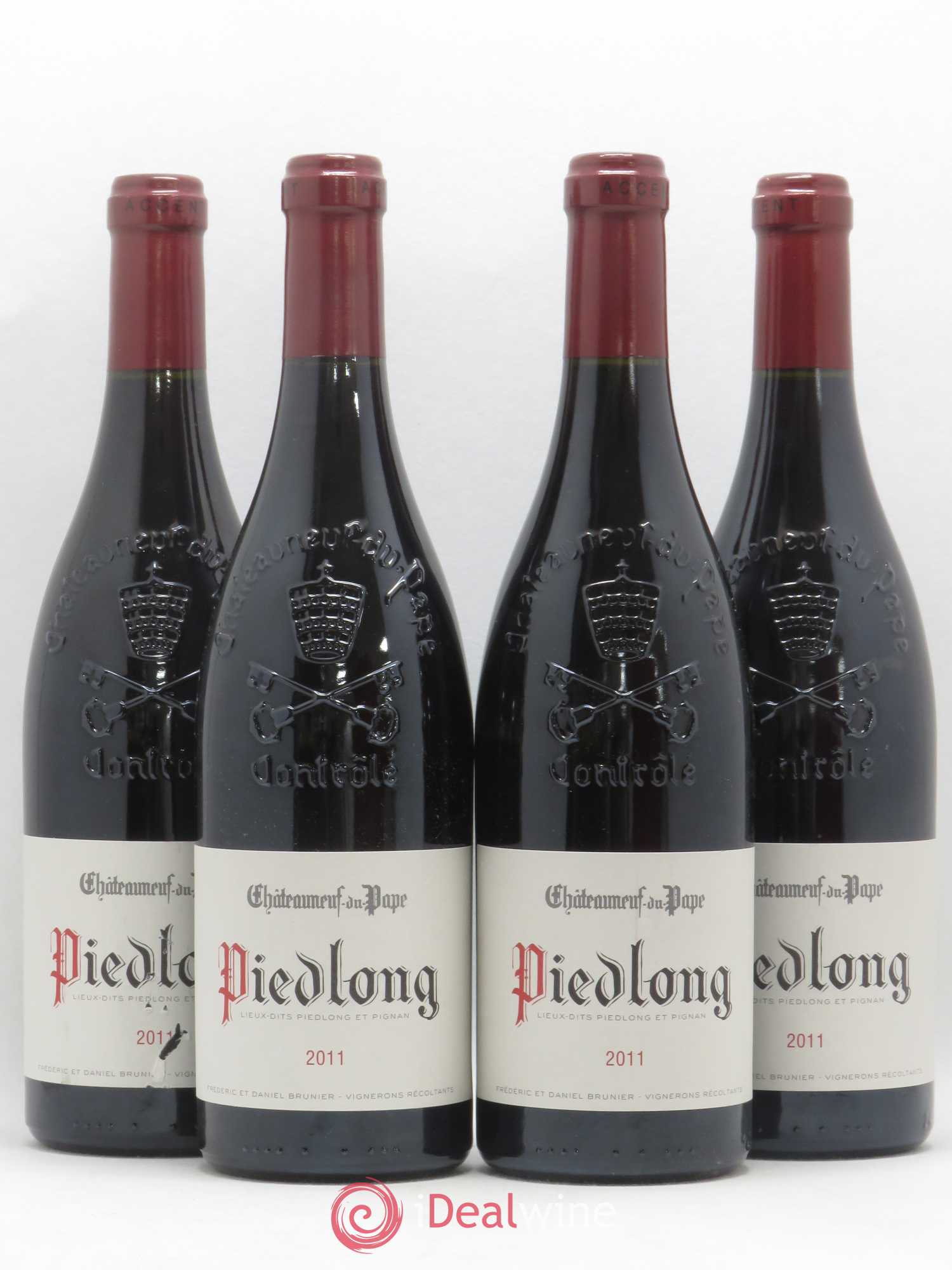 Châteauneuf-du-Pape Vieux Télégraphe (Domaine du) Piedlong Vignobles Brunier 2011 - Lot de 4 bouteilles - 0