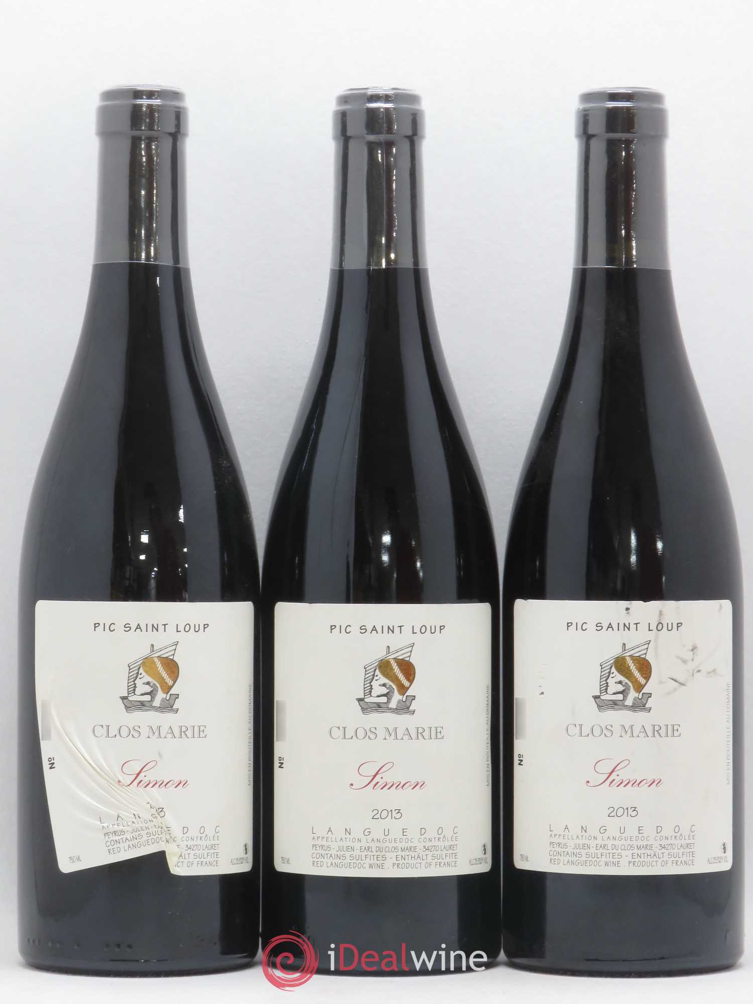 Pic Saint-Loup Clos Marie Cuvée Simon Christophe Peyrus et Françoise Julien 2013 - Lot de 3 bouteilles - 0