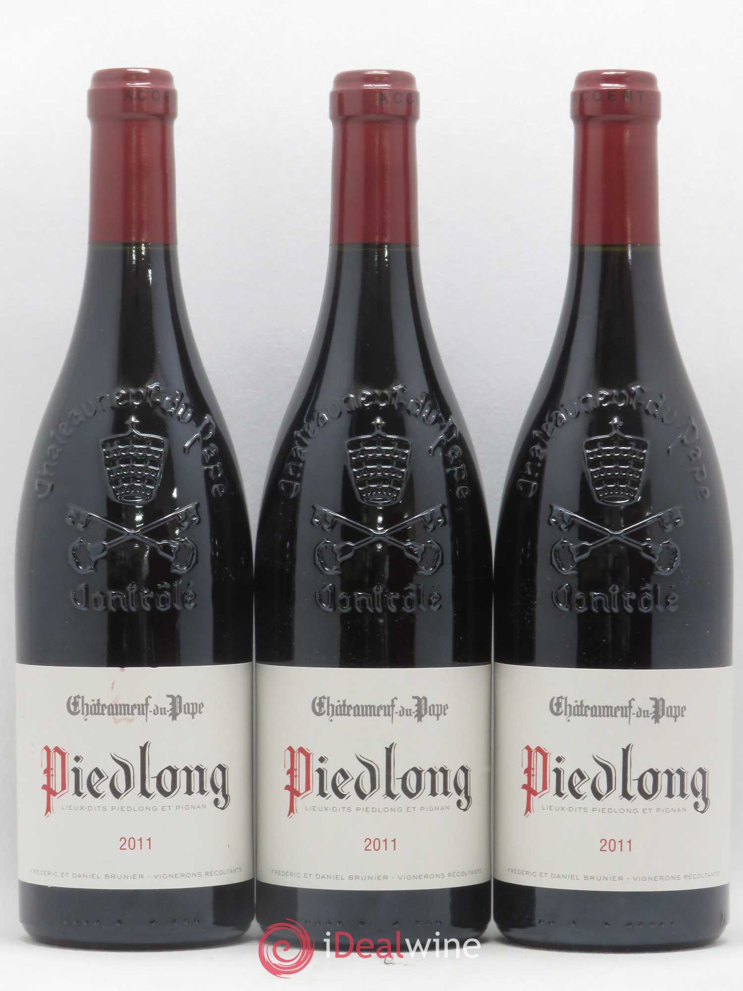 Châteauneuf-du-Pape Vieux Télégraphe (Domaine du) Piedlong Vignobles Brunier 2011 - Lot de 3 bouteilles - 0