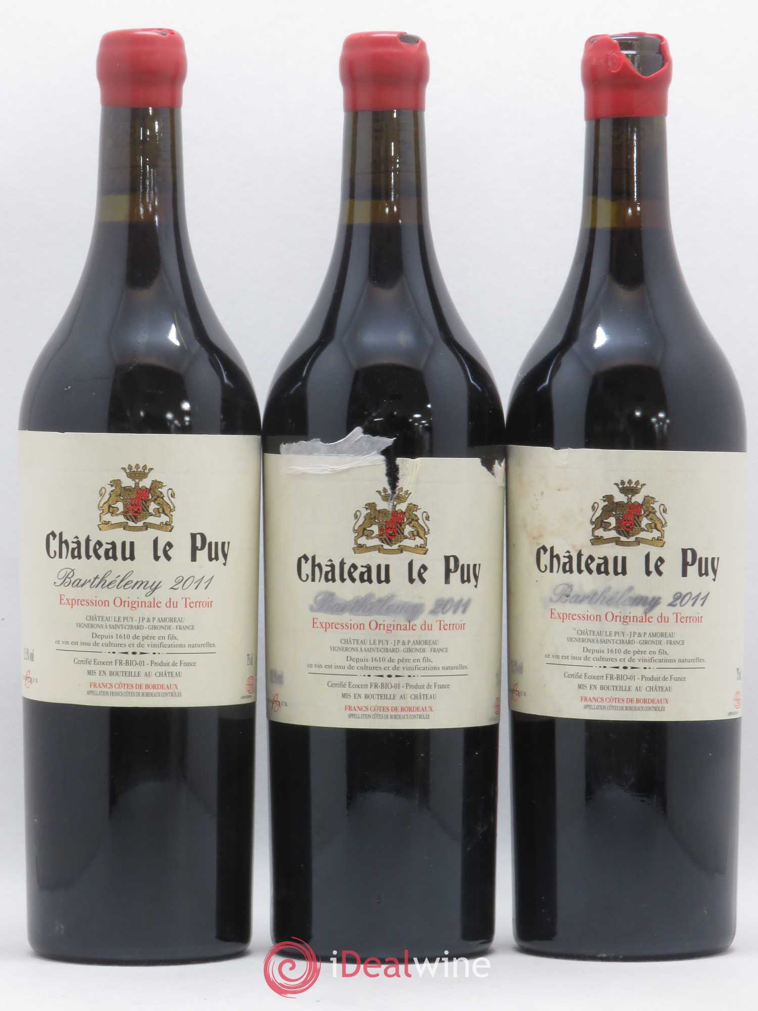 Le Puy - Cuvée Barthélemy 2011 - Lot de 3 bouteilles - 0