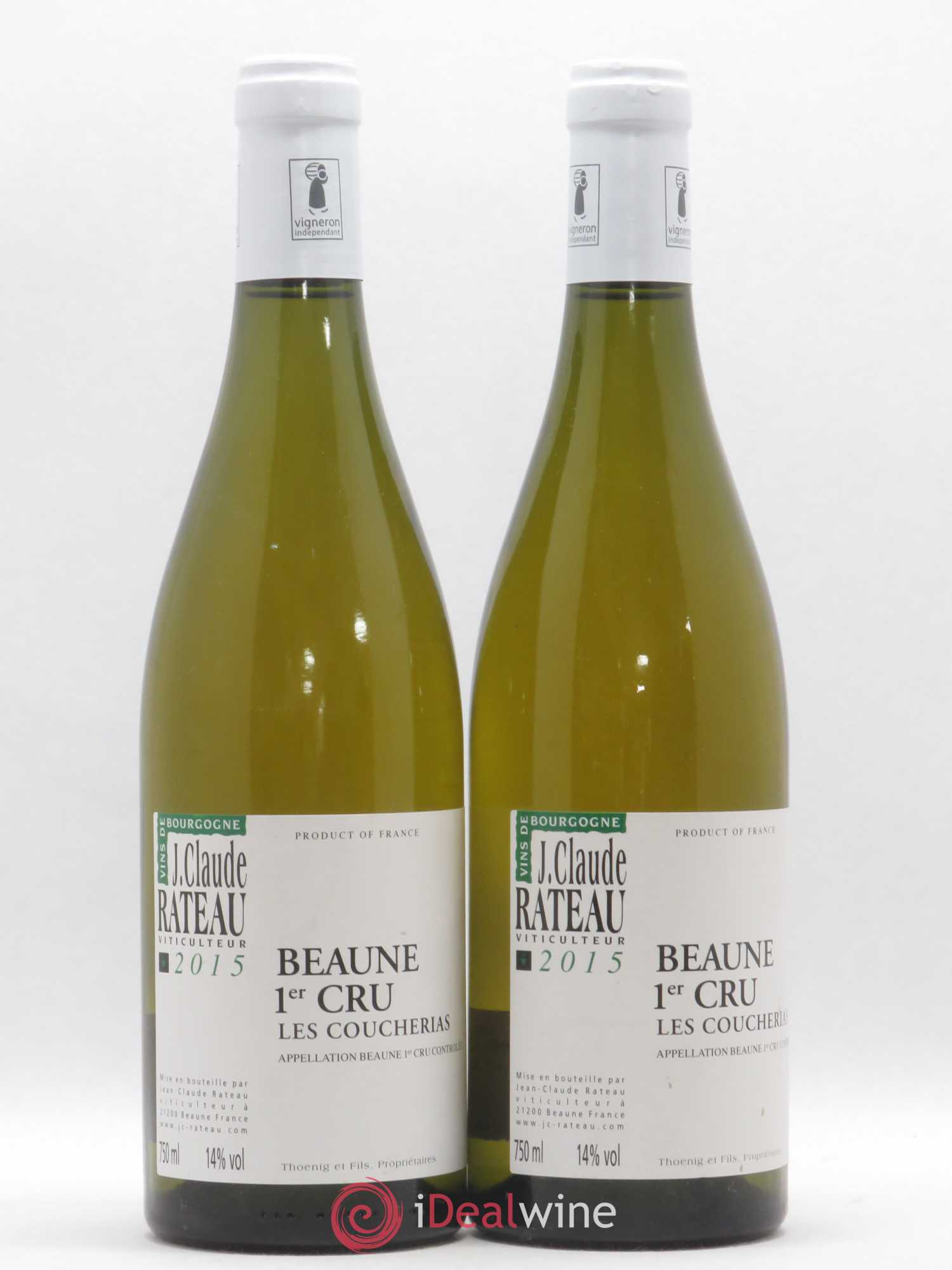 Beaune 1er Cru Les Coucherias Jean Claude Rateau 2015 - Posten von 2 Flaschen - 0