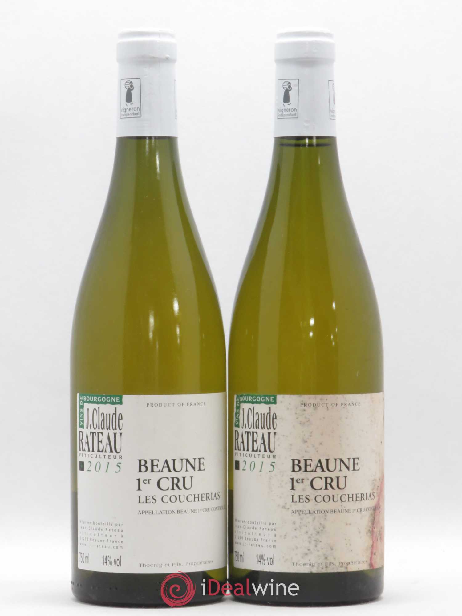 Beaune 1er Cru Les Coucherias Jean Claude Rateau 2015 - Posten von 2 Flaschen - 0