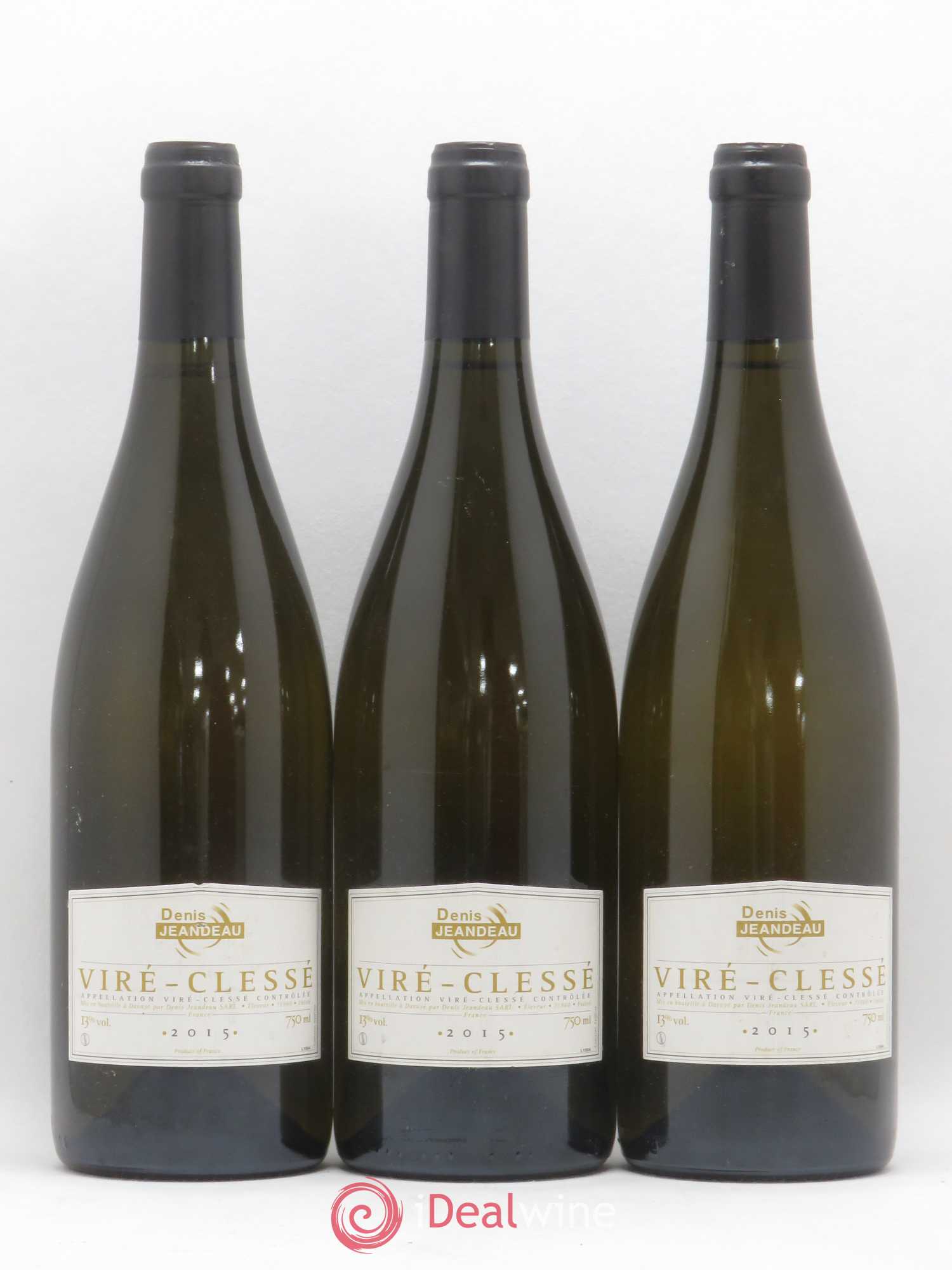 Viré-Clessé Denis Jeandeau (sans prix de réserve) 2015 - Posten von 3 Flaschen - 0