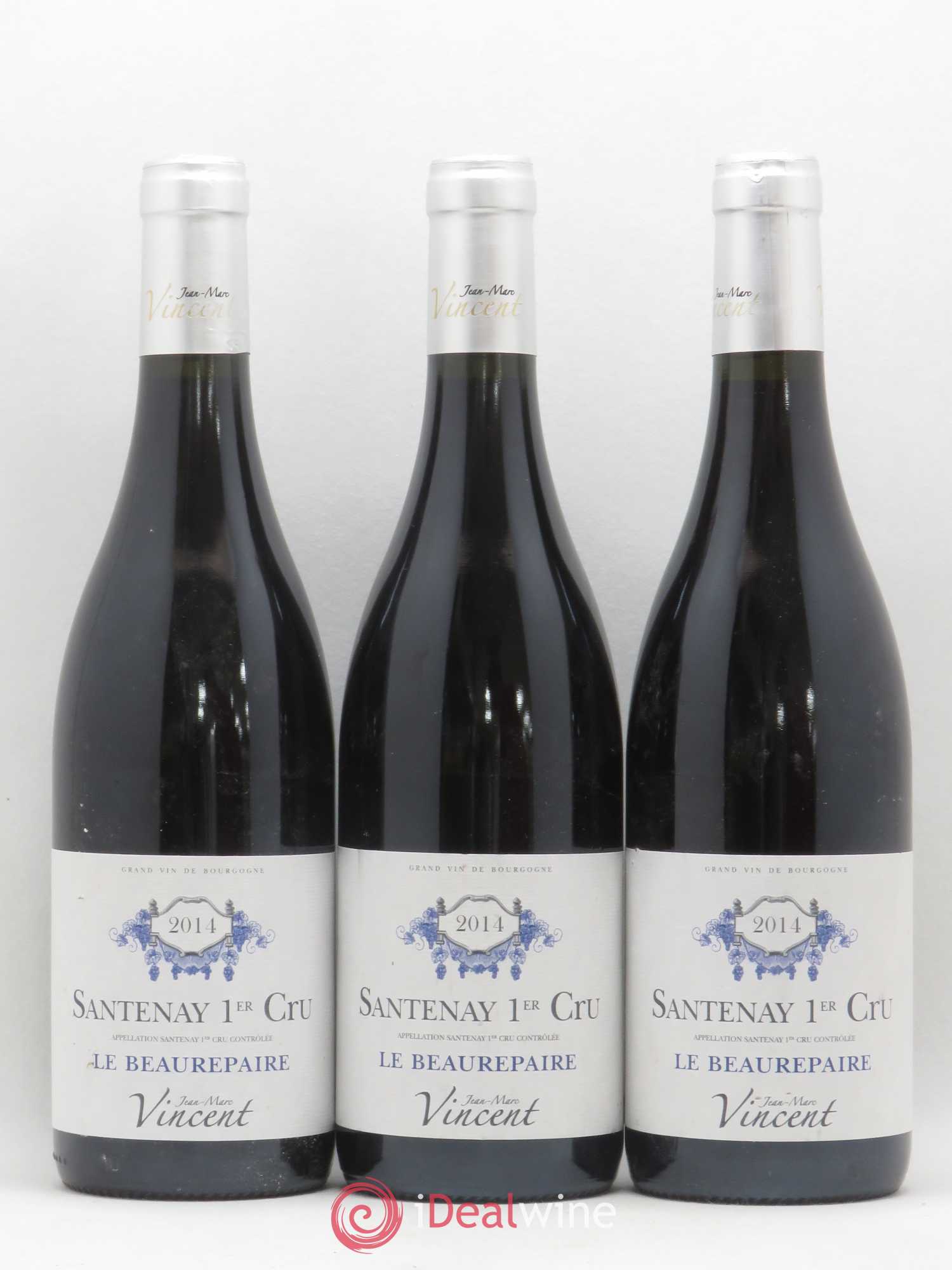 Santenay 1er Cru Le Beaurepaire Jean Marc Vincent 2014 - Posten von 3 Flaschen - 0